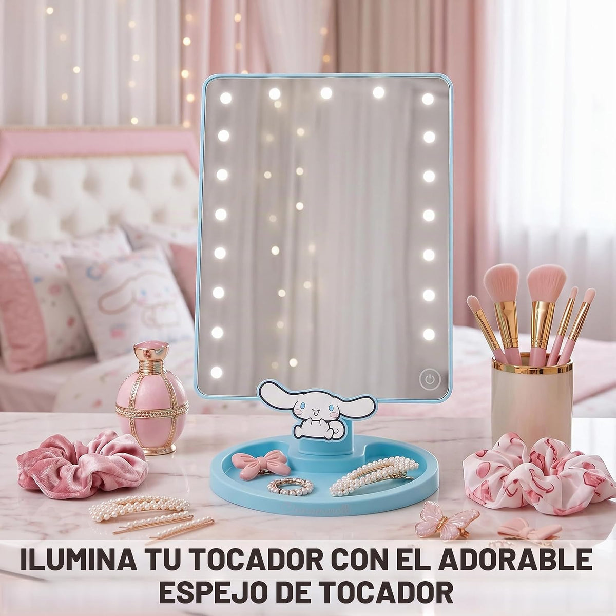 Get Trend Hello Kitty Cinnamoroll - Espejo de maquillaje para niñas...