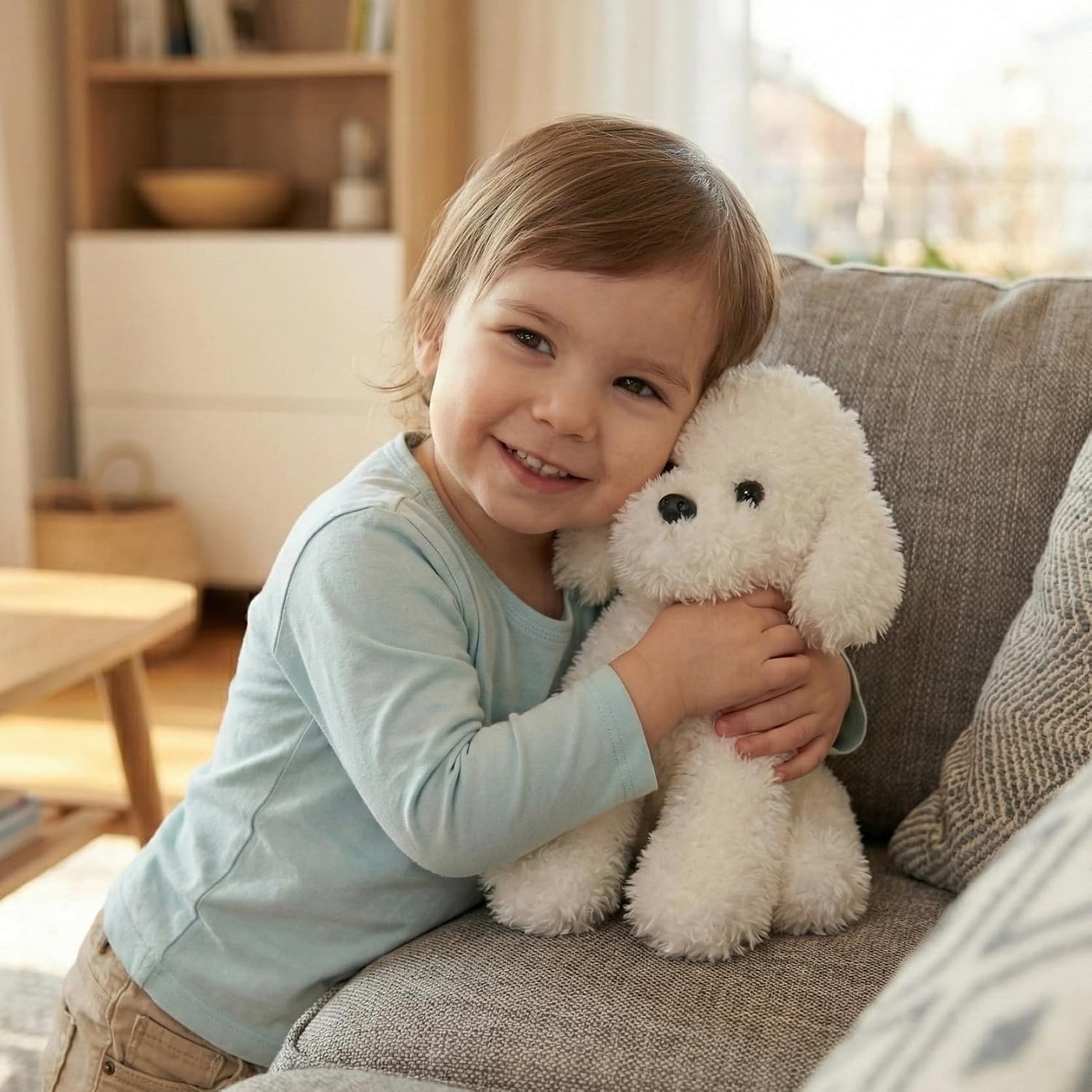 WEIGEDU Cachorro de perro de peluche caniche blanco | Bichon Frise...