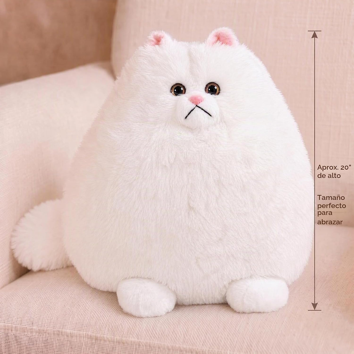 Winsterch - Gato blanco gigante de peluche, 20 pulgadas | Lindo jug...