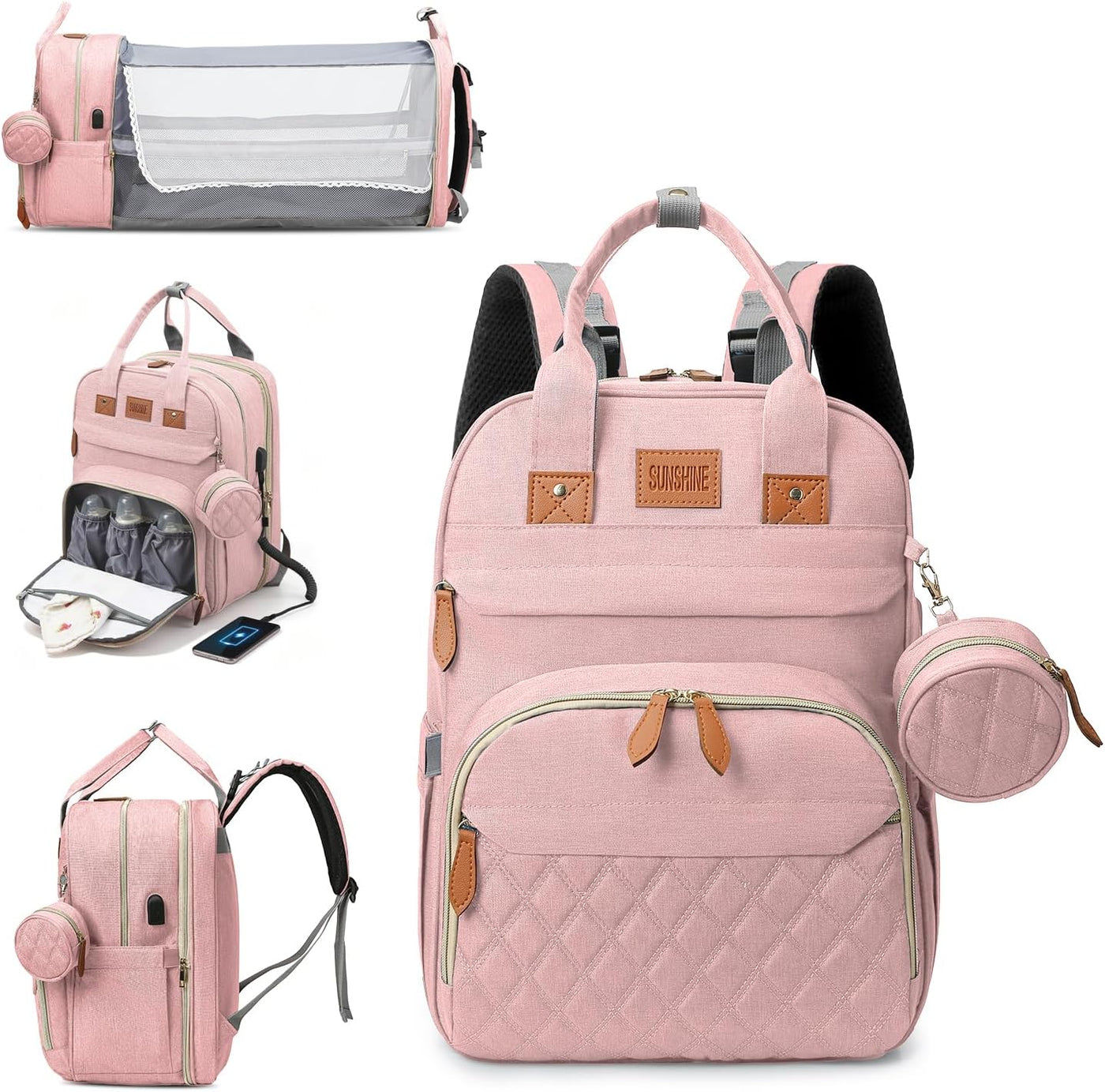 JSTPRO Mochila para pañales, bolsa de pañales grande con cambiador,...