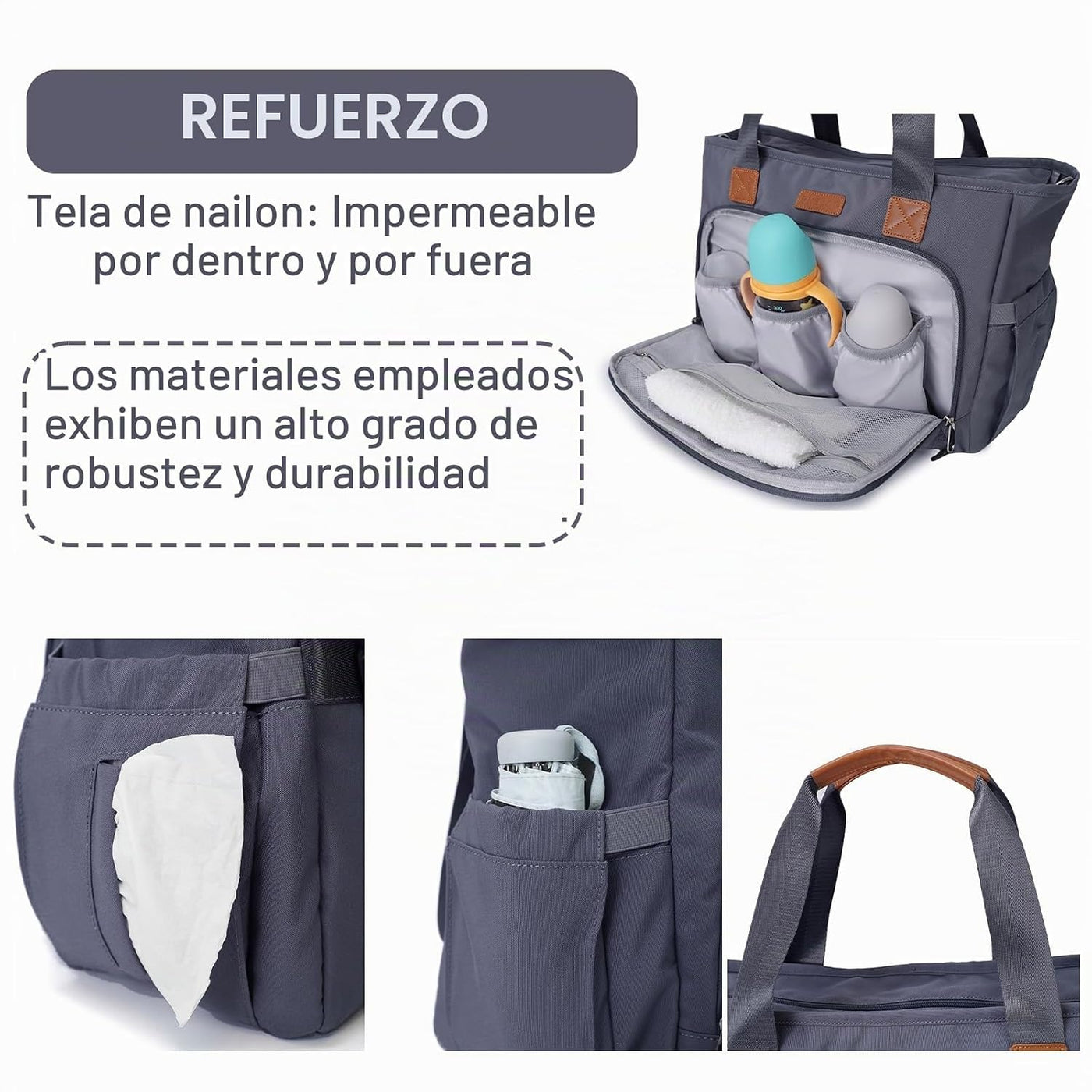 Bolsa de pañales FHELAD, con compartimento para laptop de 16 pulgad...