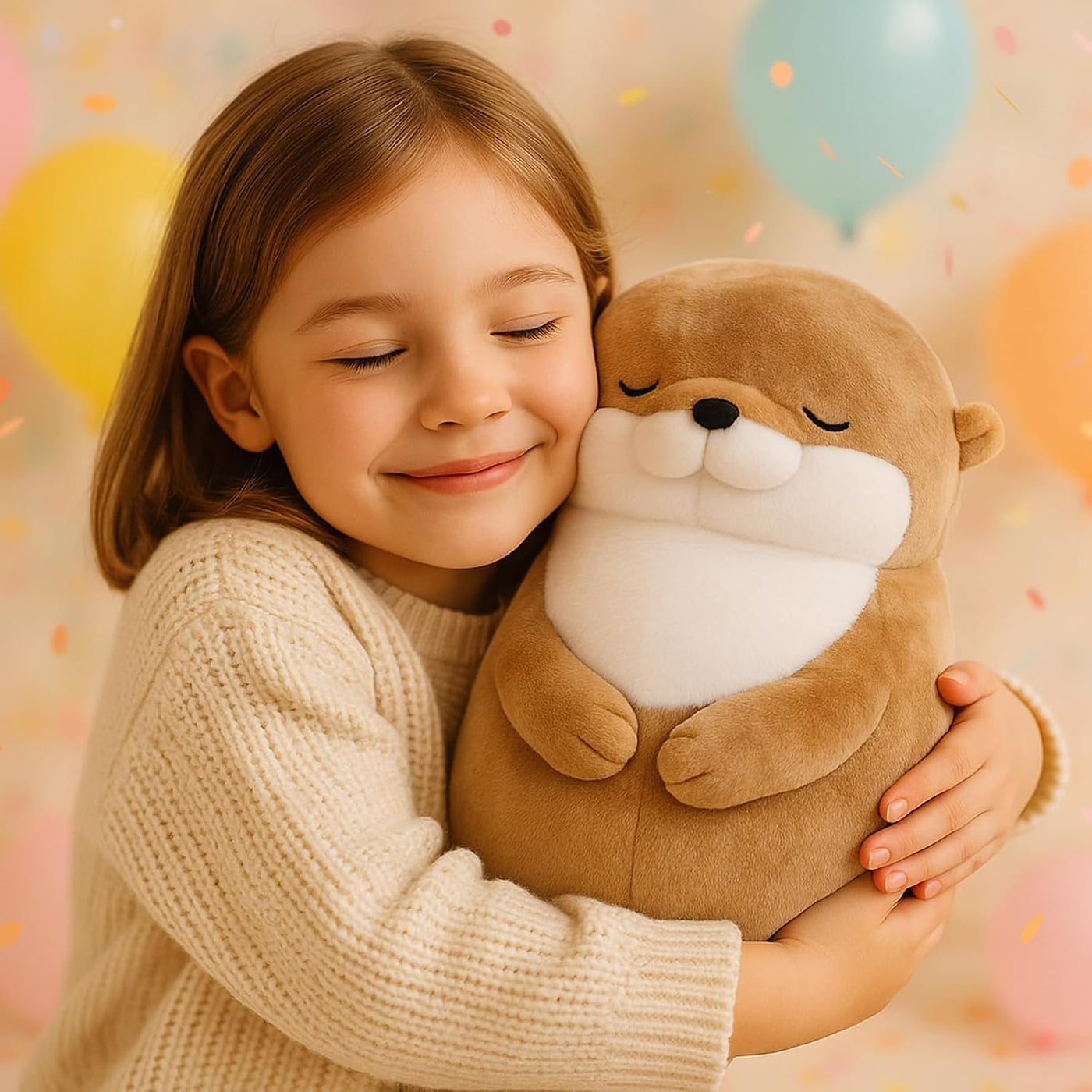 WEIGEDU - Animales de peluche de nutria dormida, 12 pulgadas | Ojos...