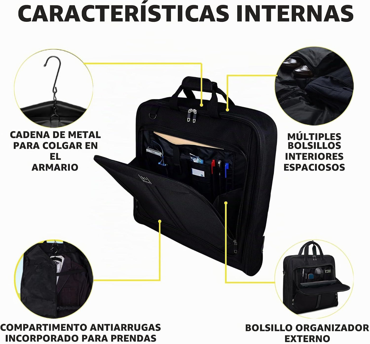 Zegur 40 pulgadas 3 bolsas de ropa para llevar el traje cuando viaj...