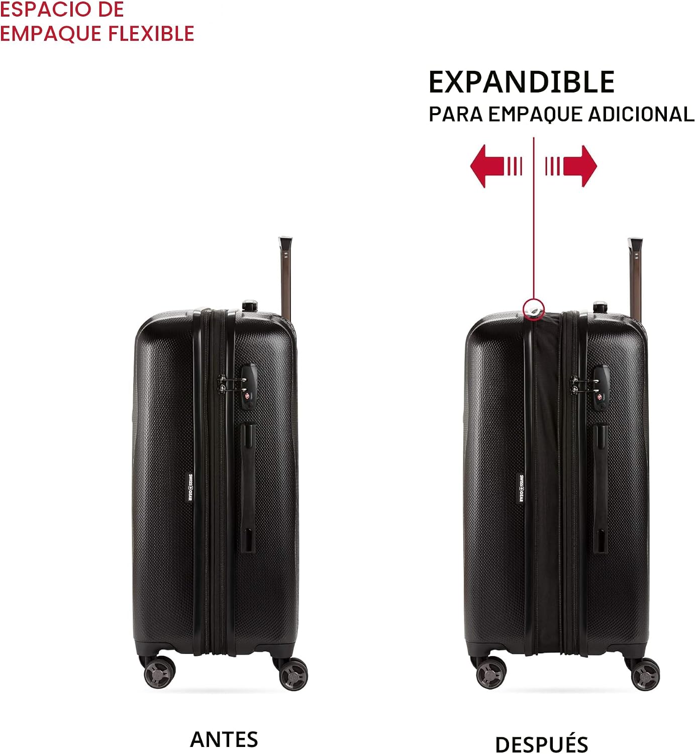 SWISSGEAR 7272 Energie - Maleta rígida expandible con ruedas girato...