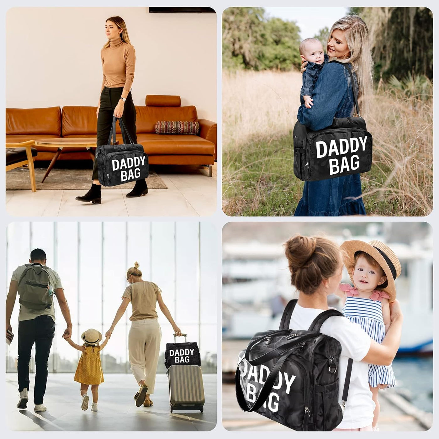 Pripher Mochila convertible 4 en 1 para papá, mochila de pañales co...