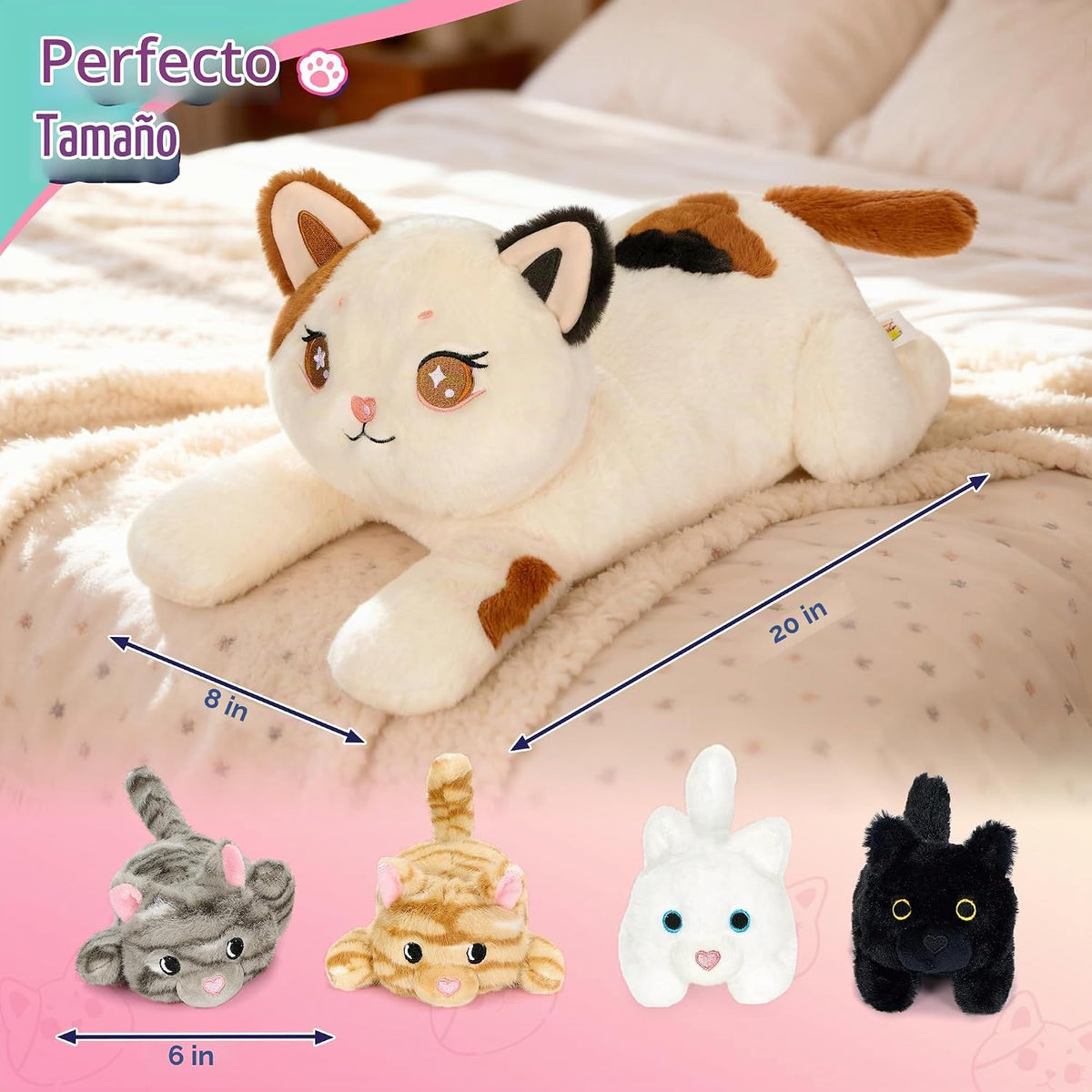 Onsoyours Original 5 piezas de animales de peluche de gato con bebé...