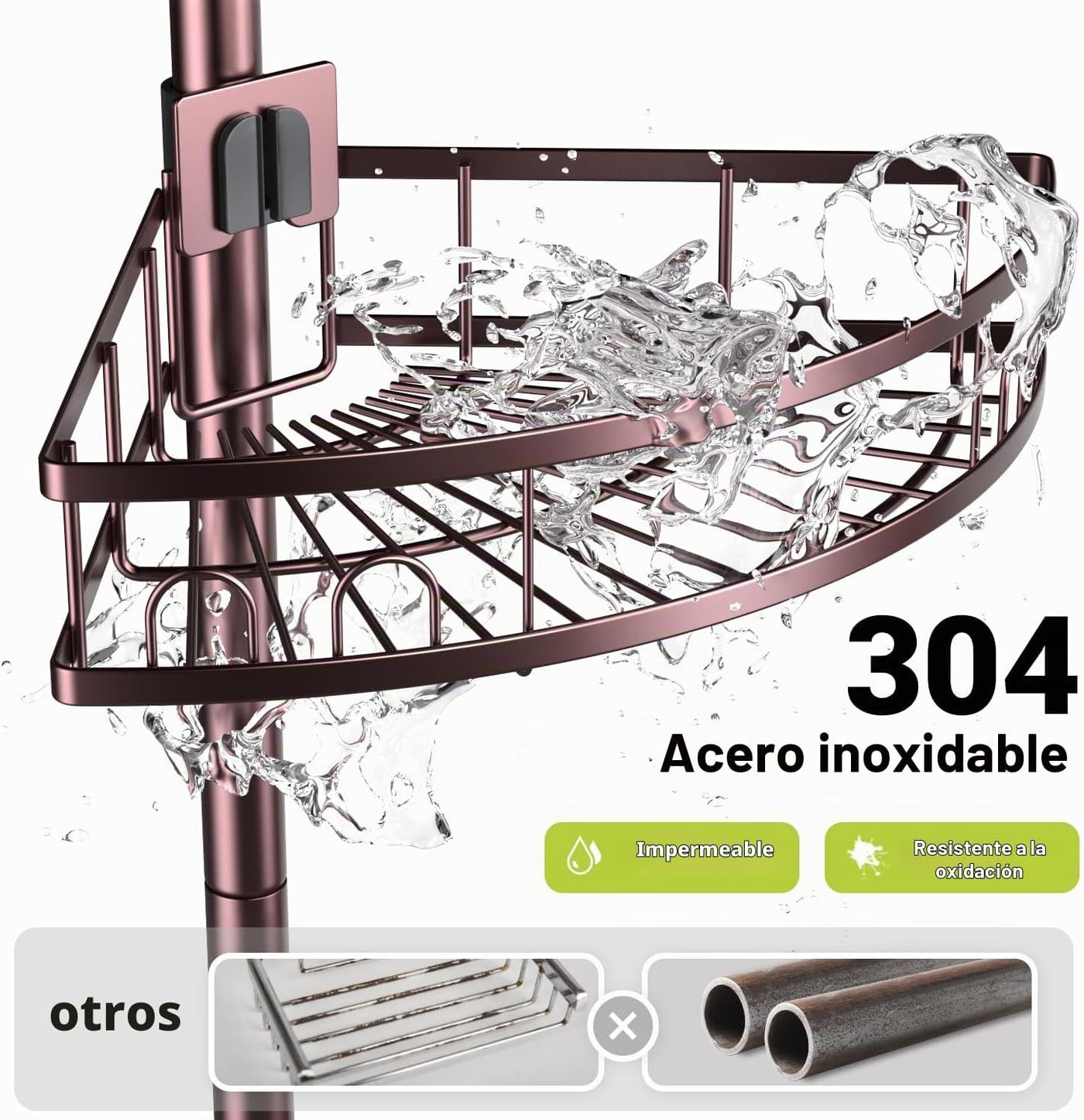 Carrito de ducha de esquina Aitatty | Organizador de 4 niveles sin...