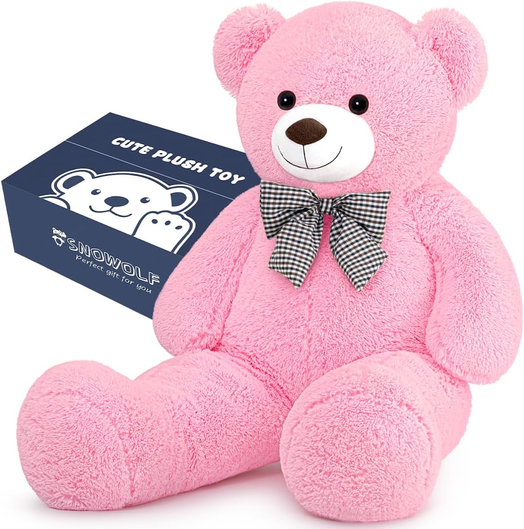 SNOWOLF Oso de Peluche Gigante Rosa de 44" Animales de Peluche...