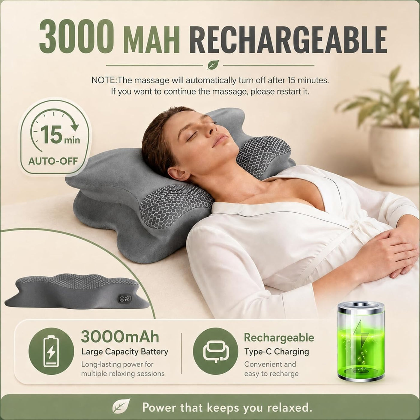Almohada cervical 2 en 1 para aliviar el dolor de cuello con calefa...