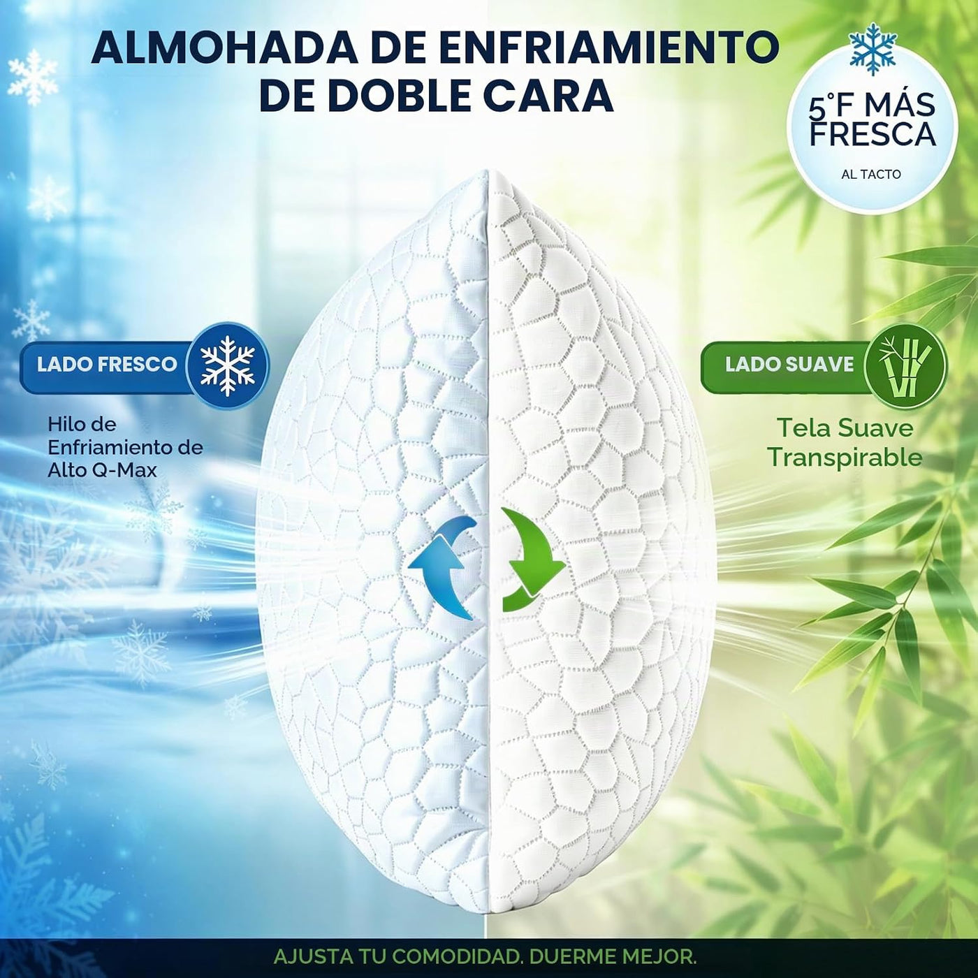 SUPA MODERN Juego de 2 almohadas refrescantes tamaño Queen, almohad...