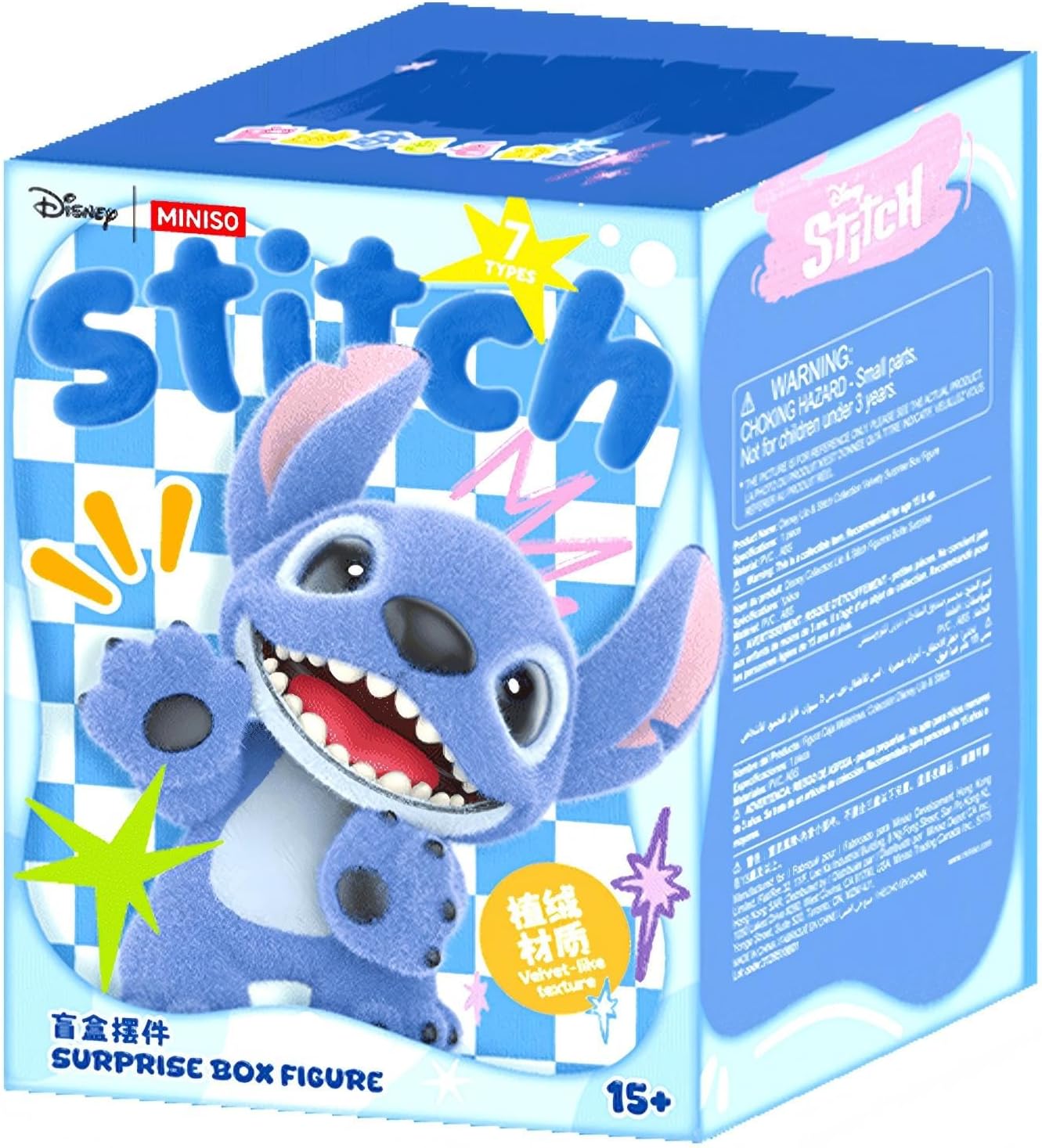 MINISO Disney Lilo & Stitch - Figura de peluche flocada, caja s...