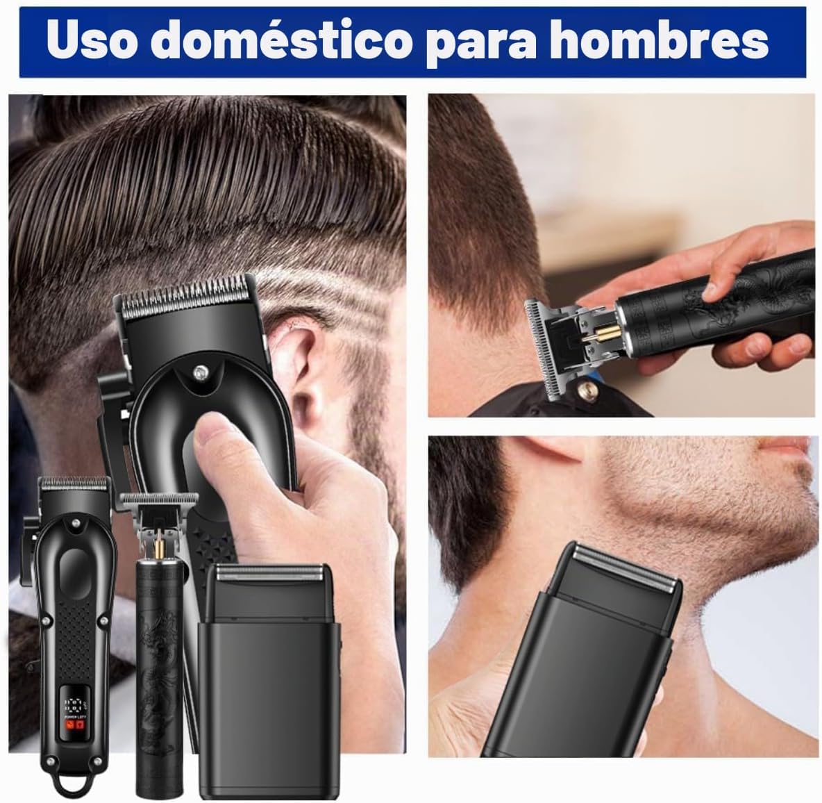 OIYO - Cortadora de pelo para hombre, kit de corte de pelo inalámbr...