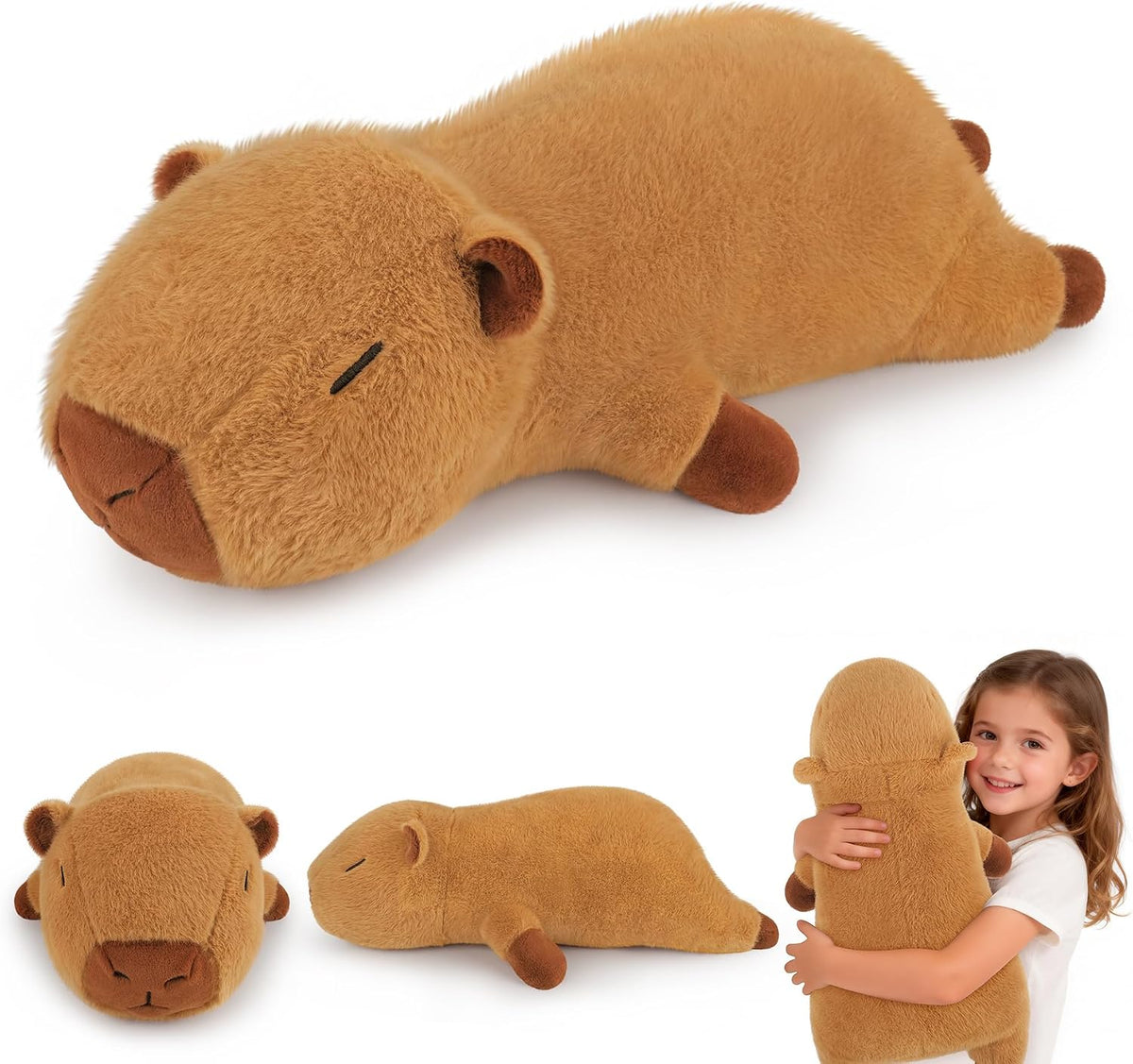 Peluches Capybara con peso de 5 libras, peluche Capybara grande de...