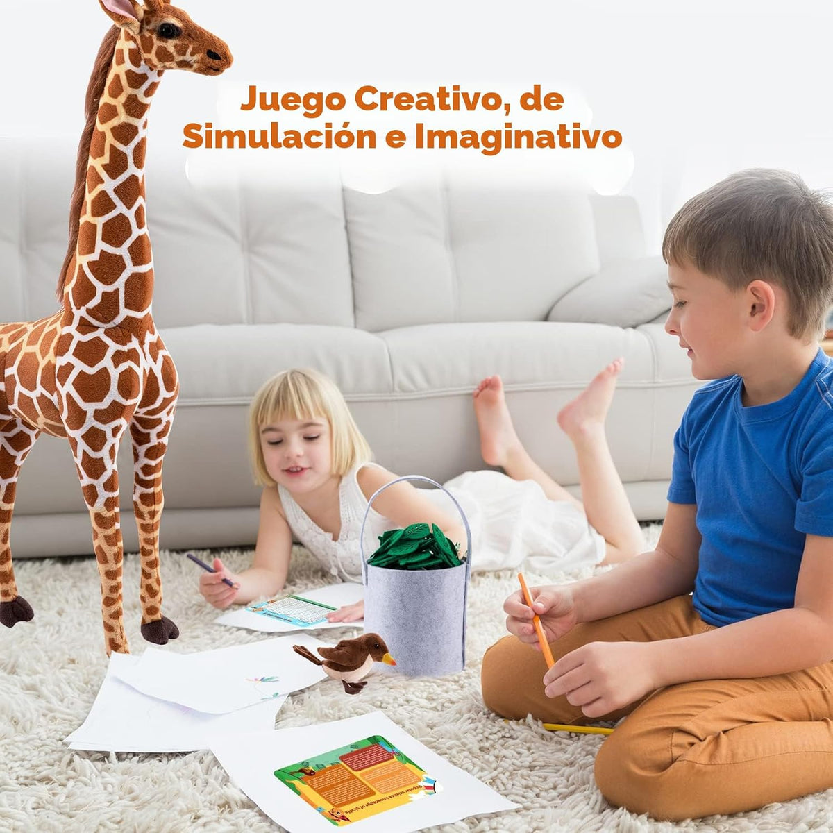 BRINJOY Juego de Jirafa de Peluche Gigante, Juguete de Peluche de J...