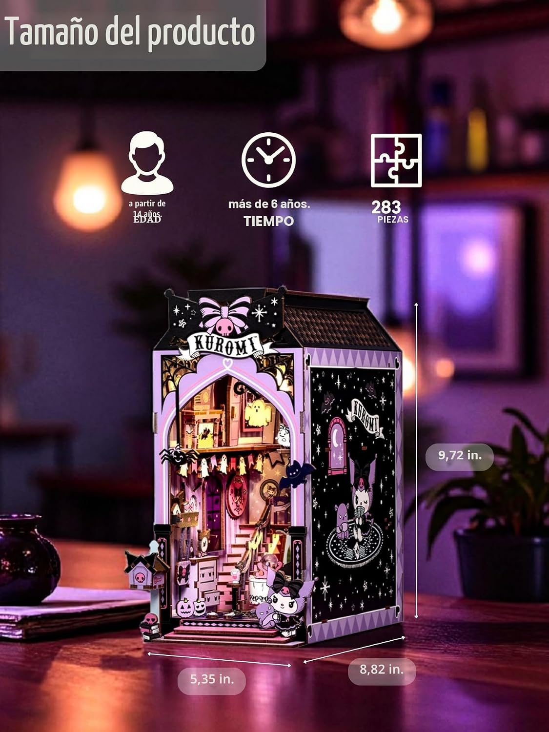 Hands Craft Kuromi Spooky House - Kit de rincón de libros para bric...
