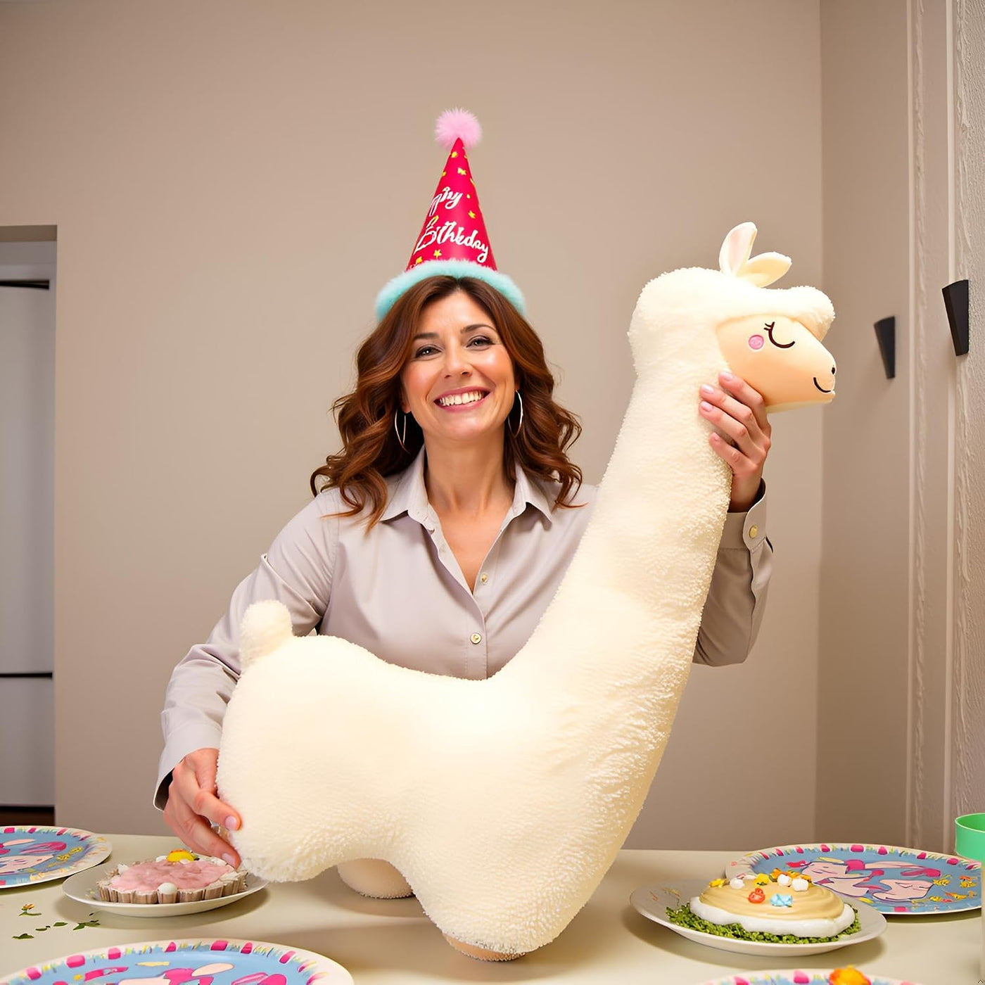 Ryttir Peluche de llama grande de 40 pulgadas, 15% Chubbier, almoha...