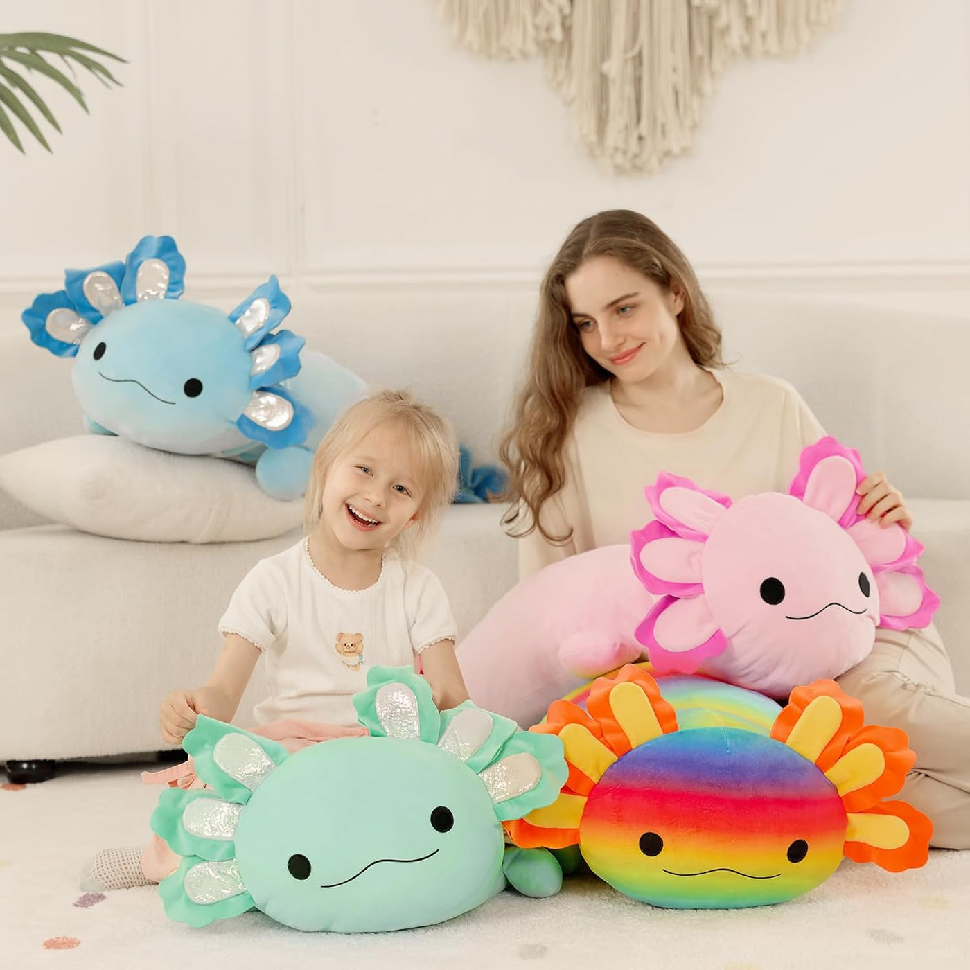 BENINY - Peluche de ajolote azul de 39 pulgadas, animal de peluche...
