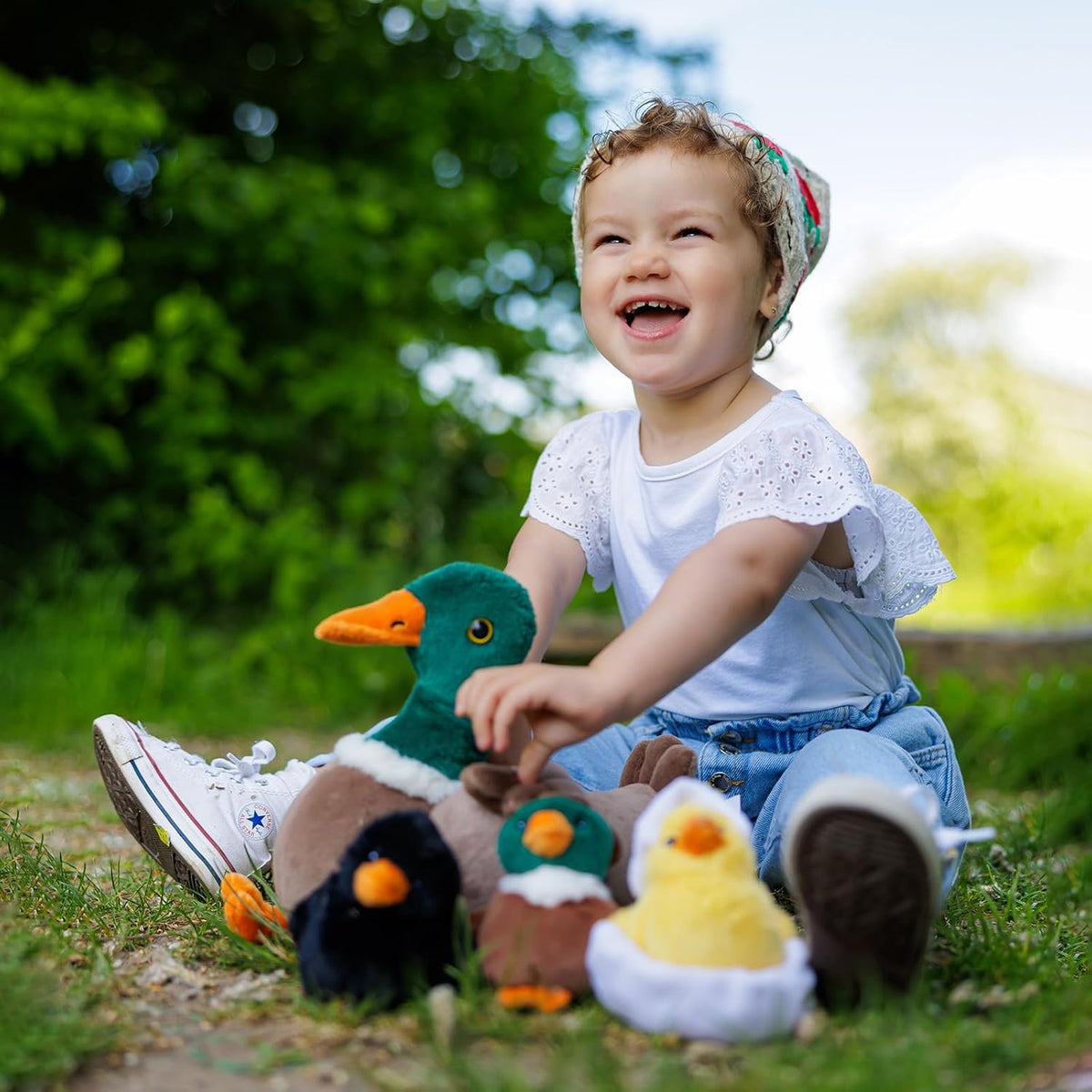 OUOZZZ - Peluches de pato 4 en 1 con un nido de pato | Juguetes de...