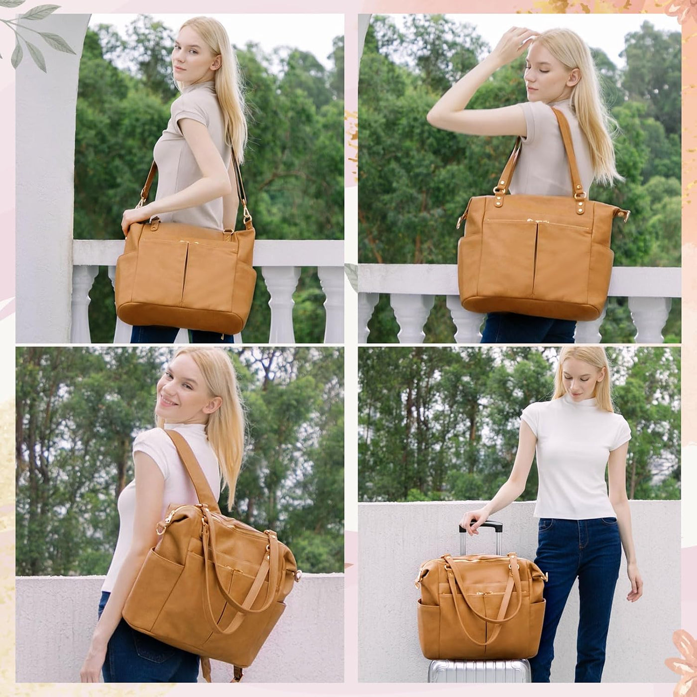 MOMINSIDE Bolsa de pañales Tote Convertible Bolsa de pañales Mochil...