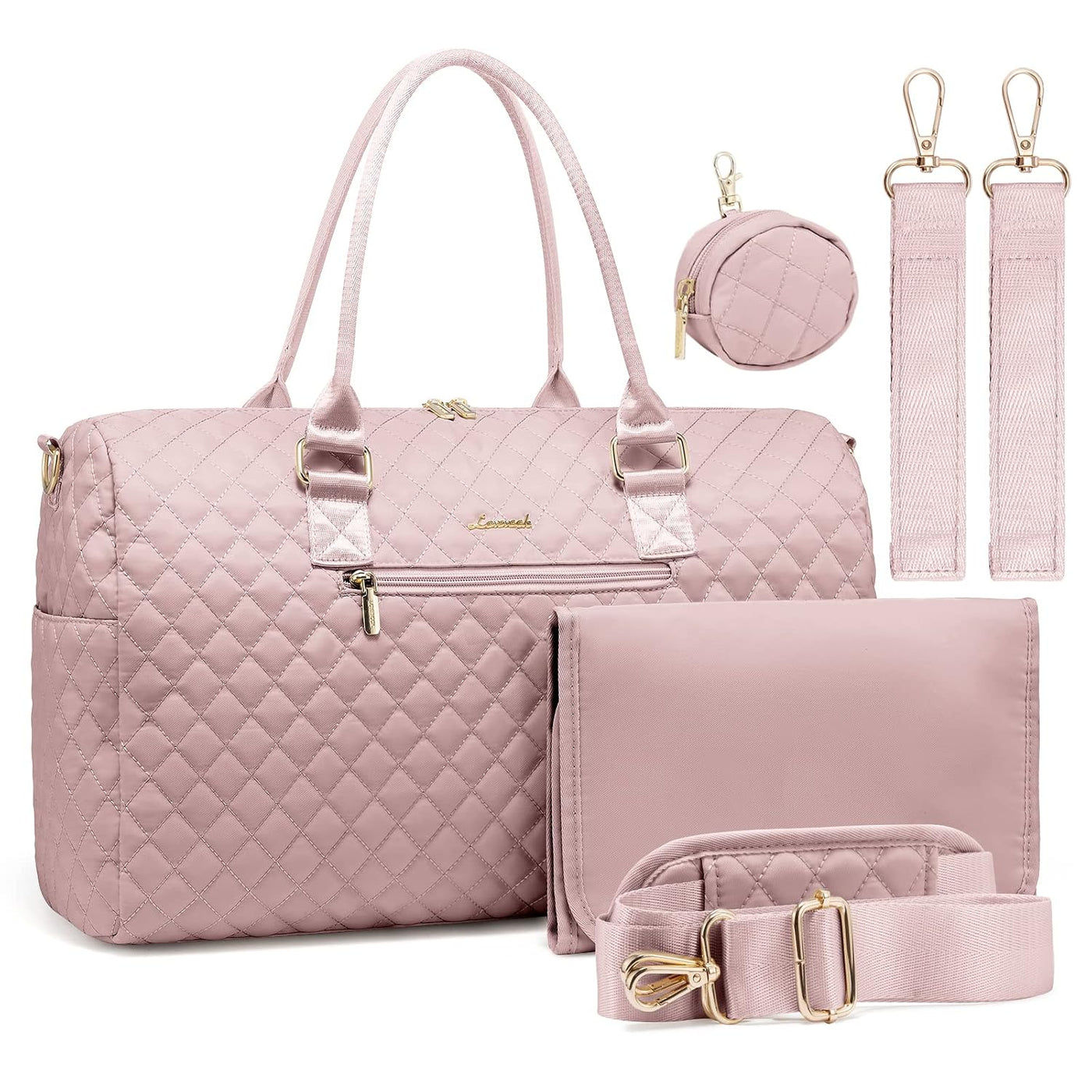 LOVEVOOK Bolsa de pañales con funda para chupete y cambiador, bolsa...
