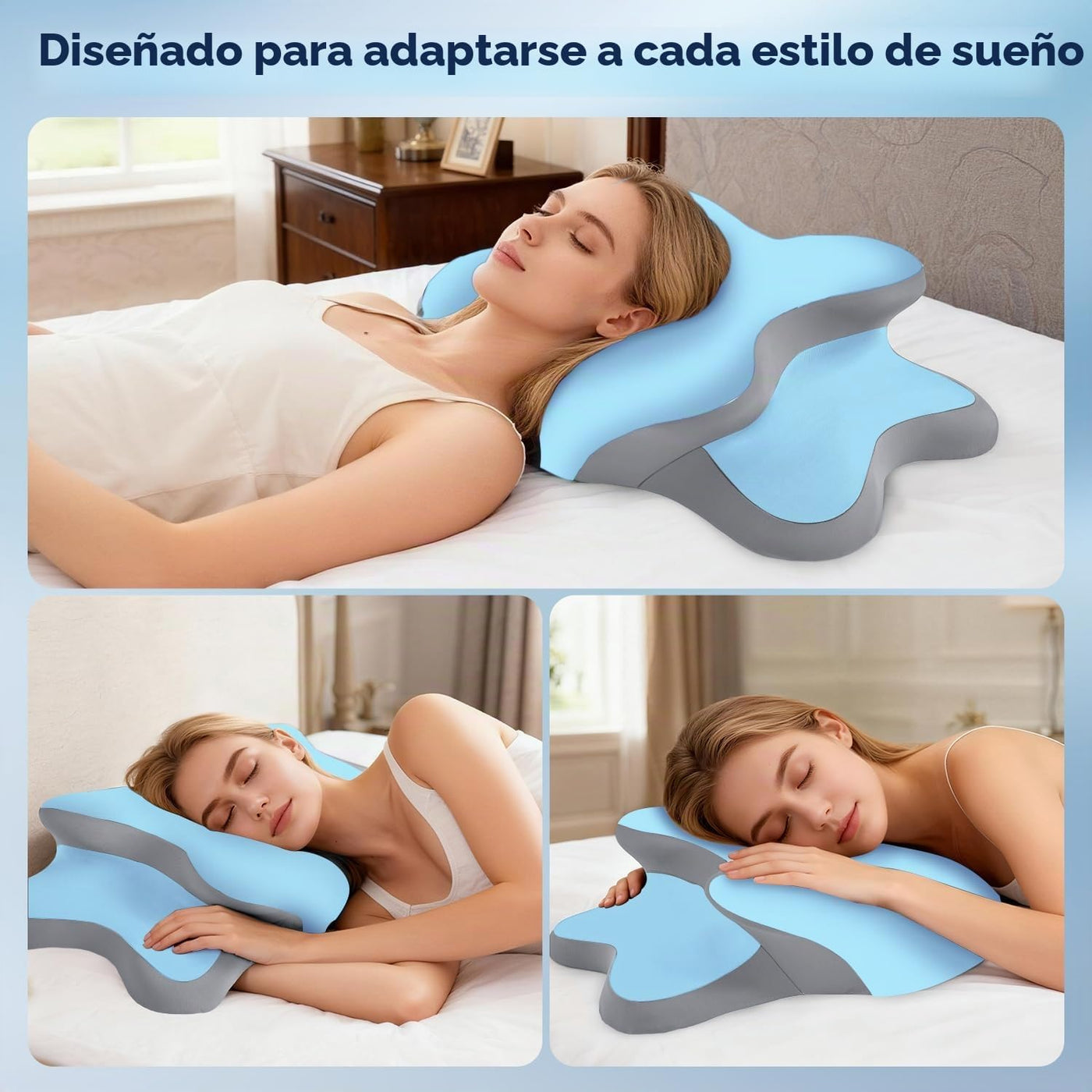 Almohada Ergo para la apnea del sueño, dolor de cuello y alivio de...