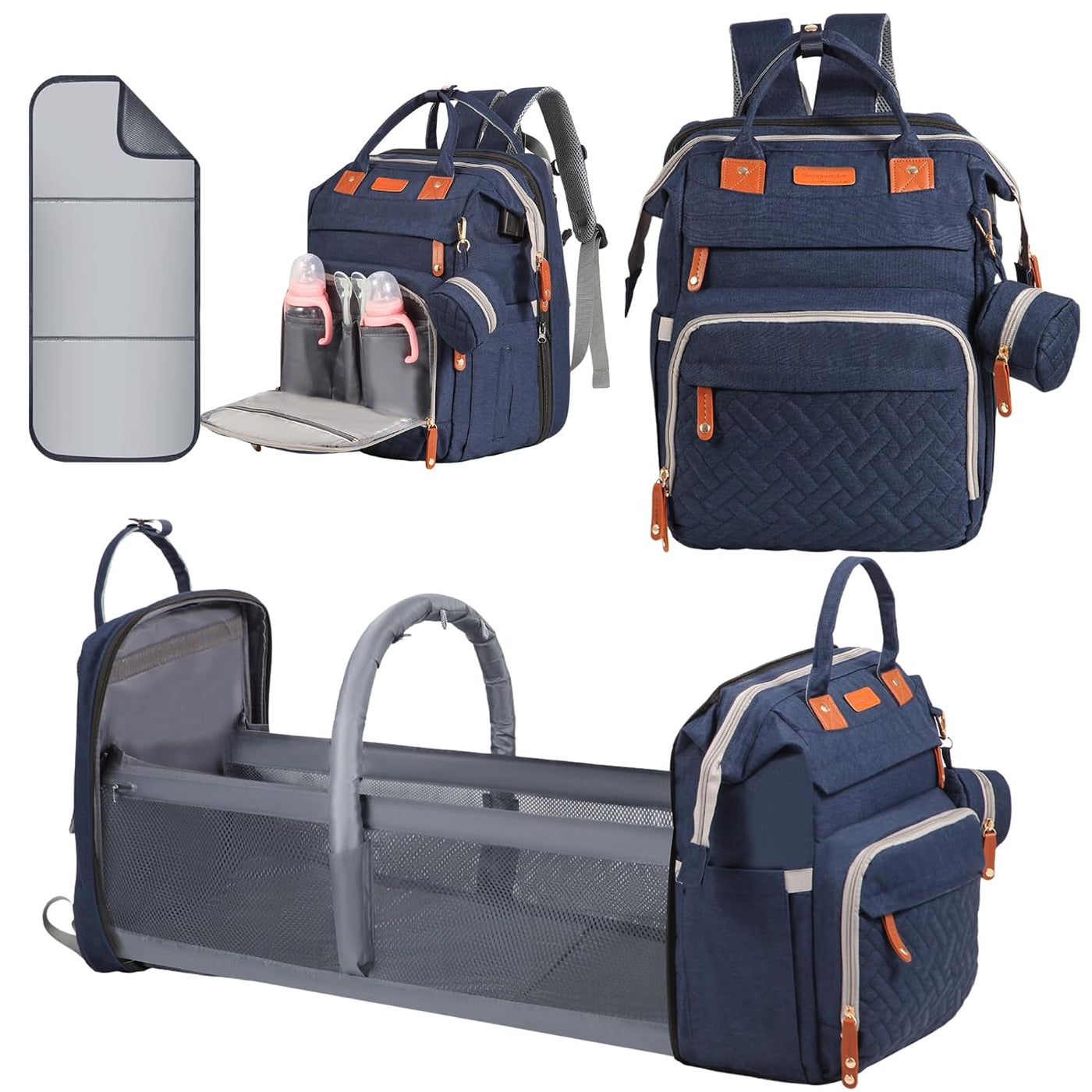 Mochila para pañales para bebé, con estación de cambio de pañales,...