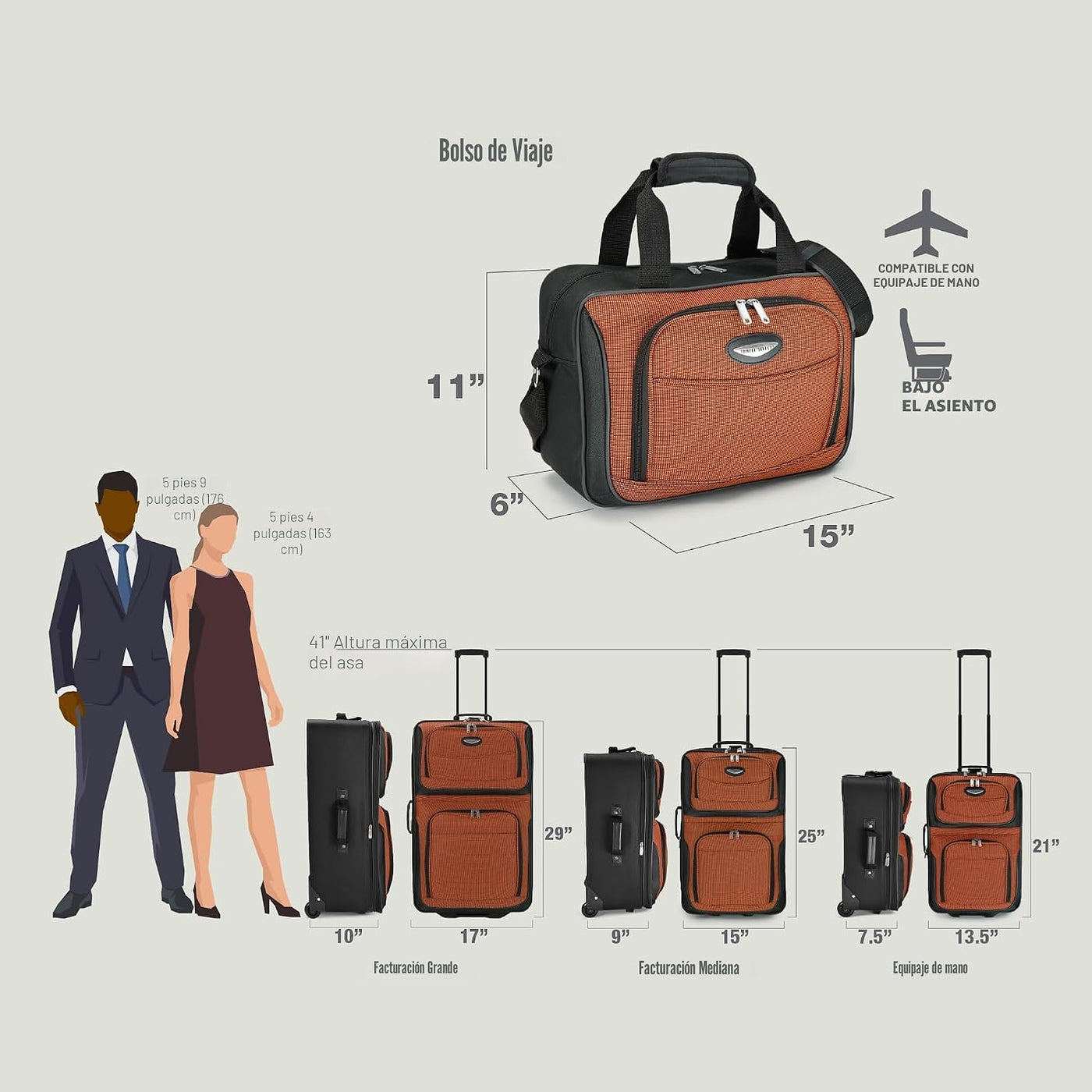 Travel Select Amsterdam maleta vertical ampliable con ruedas, Gris