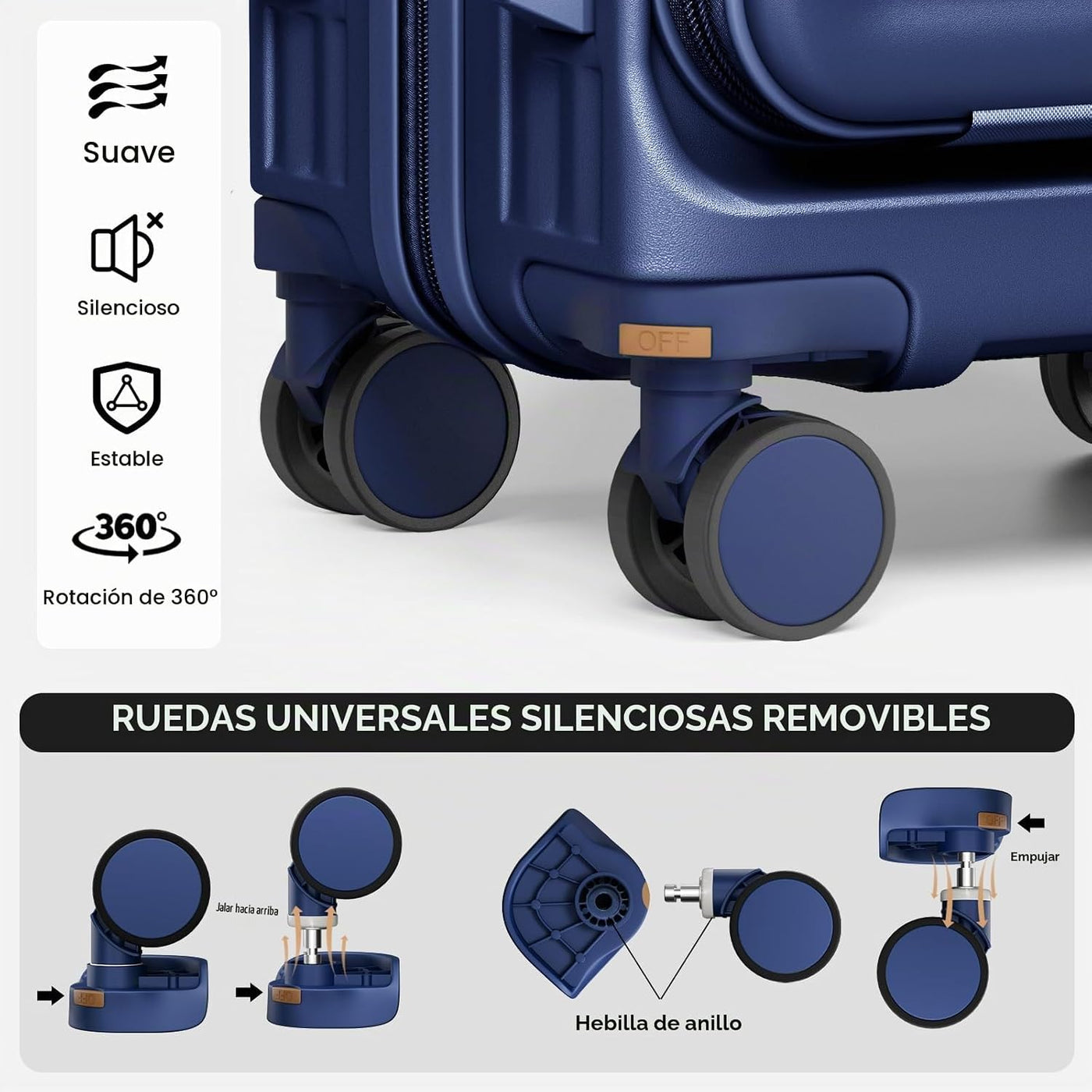 Joyway Juego de equipaje de 5 piezas con bolsillo frontal, juego de...