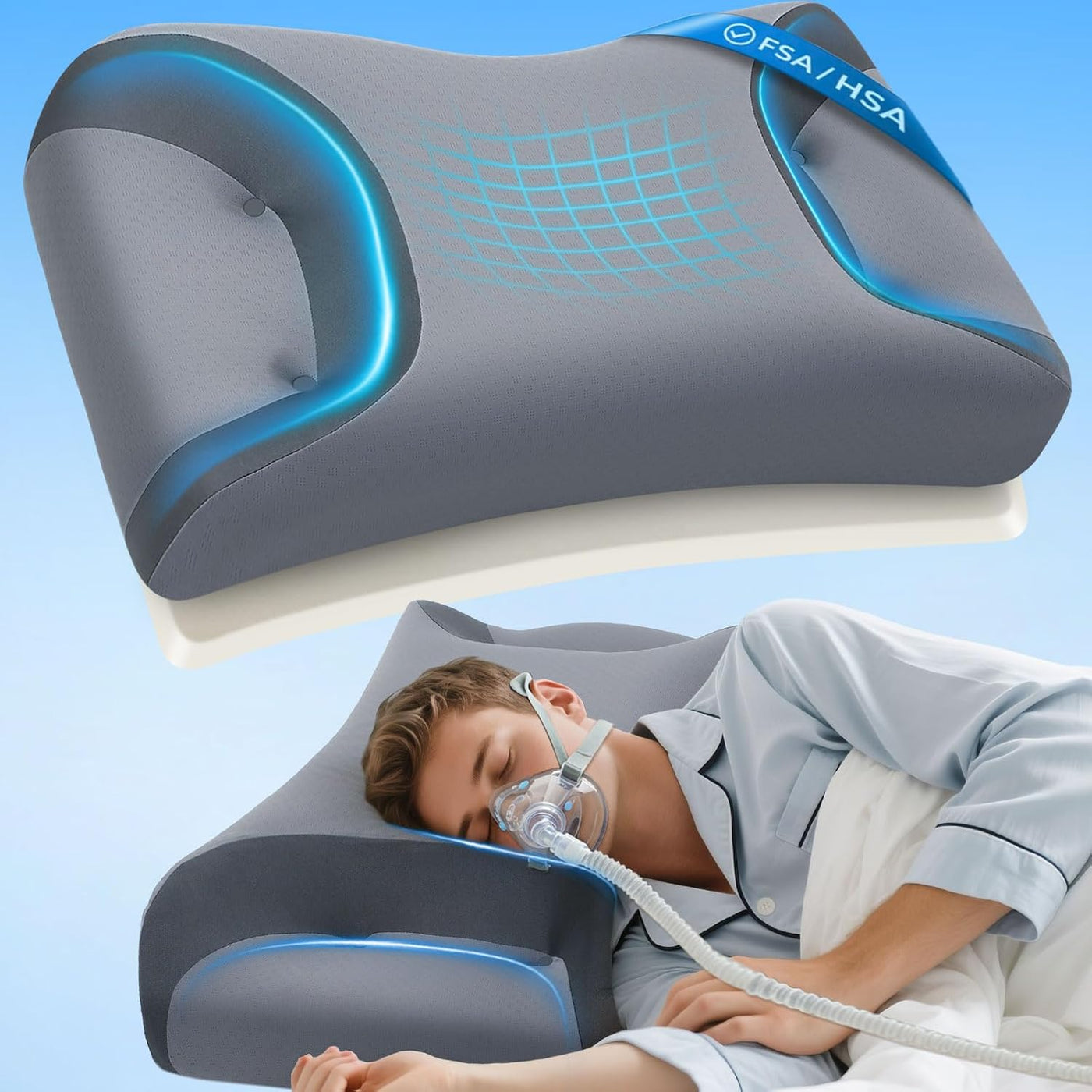 IKSTAR Almohada CPAP para personas que duermen de lado con recortes...