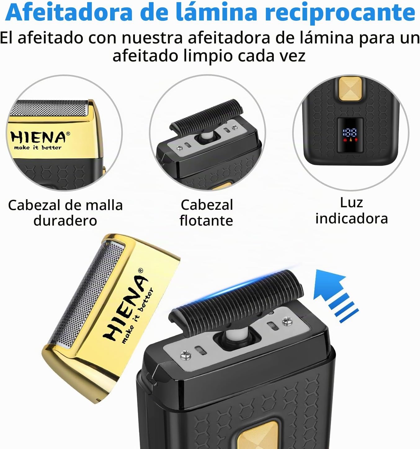 HIENA PRO Juego de cortapelos profesional, kit de peluquero inalámb...
