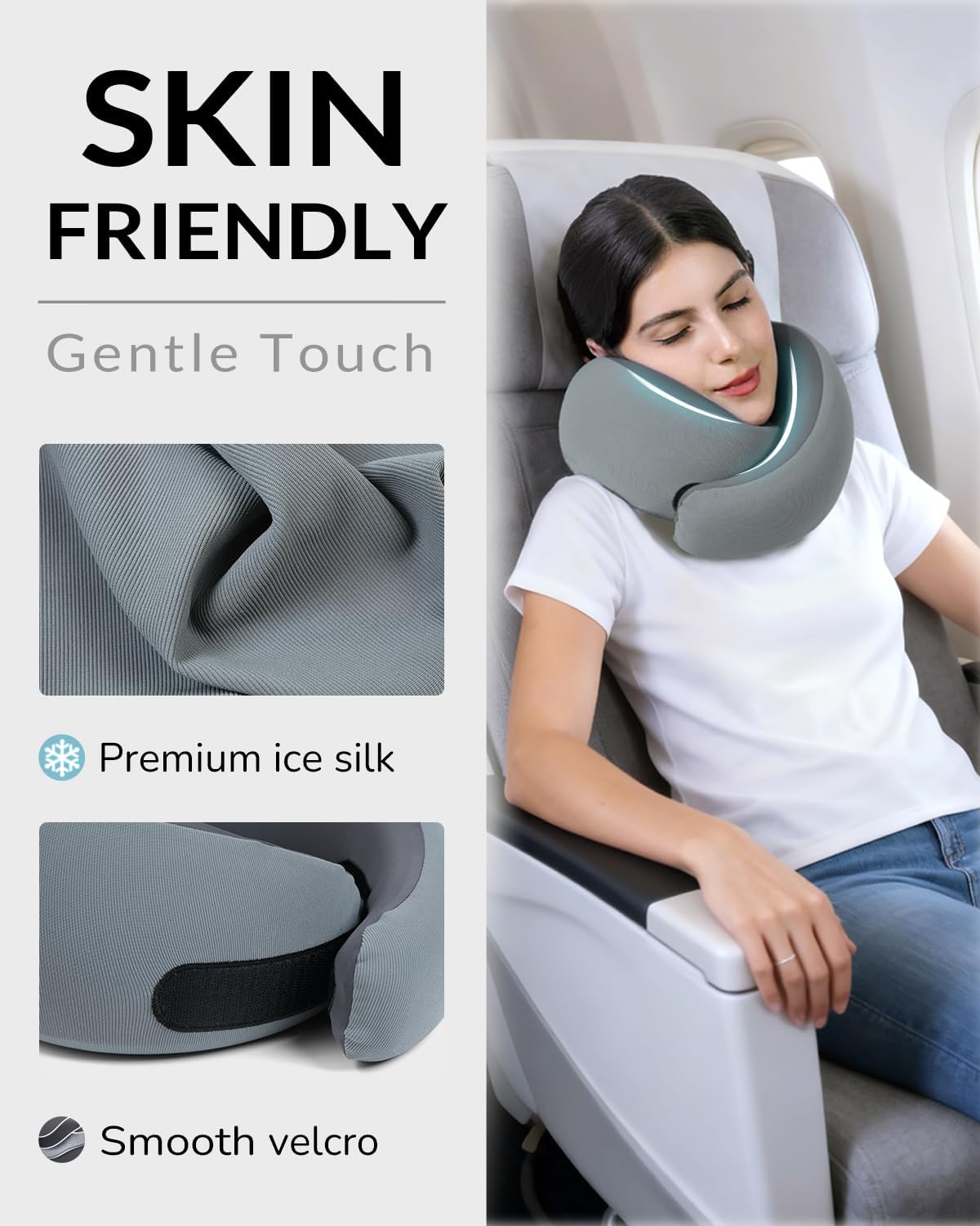 Almohada de viaje para avión, almohada de viaje de espuma viscoelás...