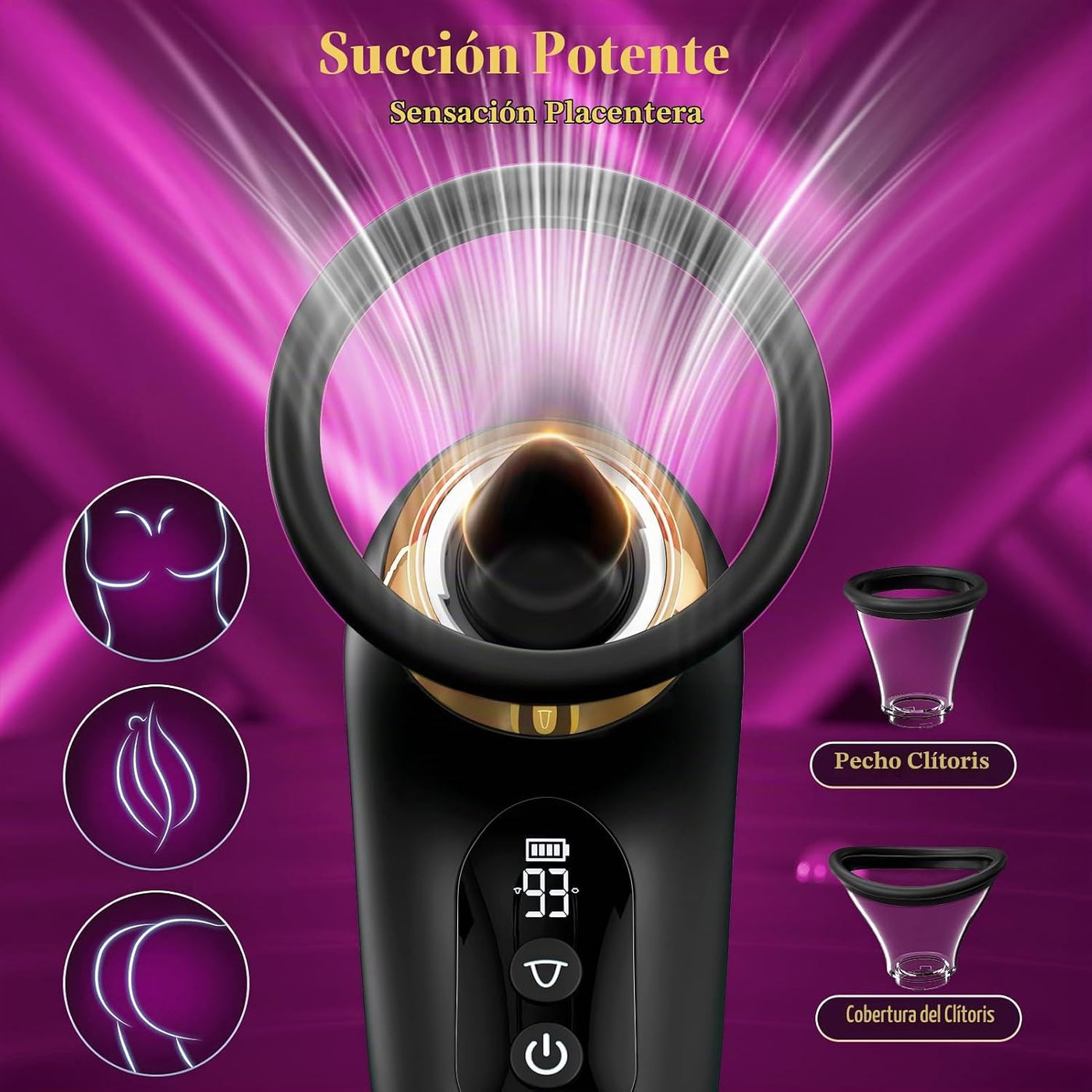 Gasevimo Juguetes sexuales de rosa para mujer - Vibrador de succión...