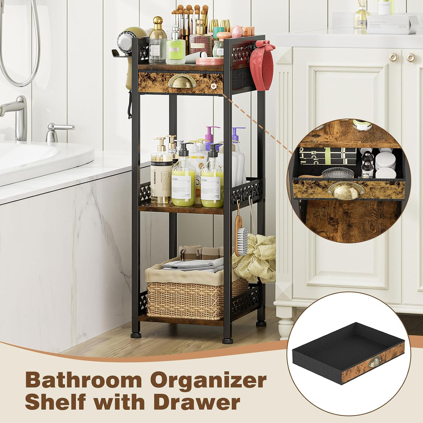 XYZLVSI Organizador de baño de 3 niveles, estante de almacenamiento...