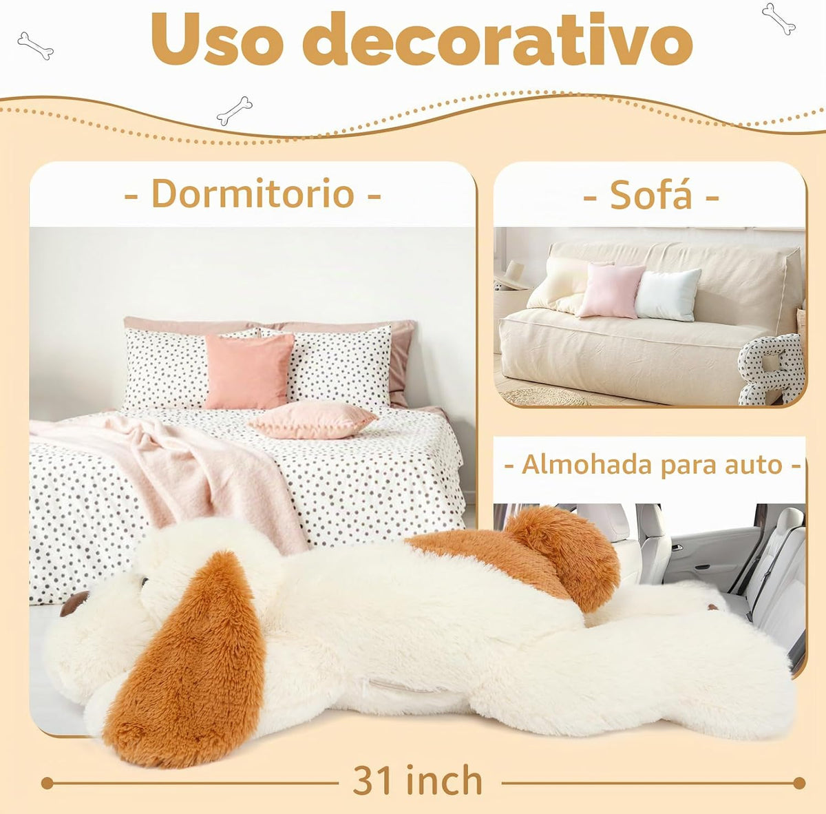 MorisMos Animales de peluche gigantes para perros grandes, 31 pulga...