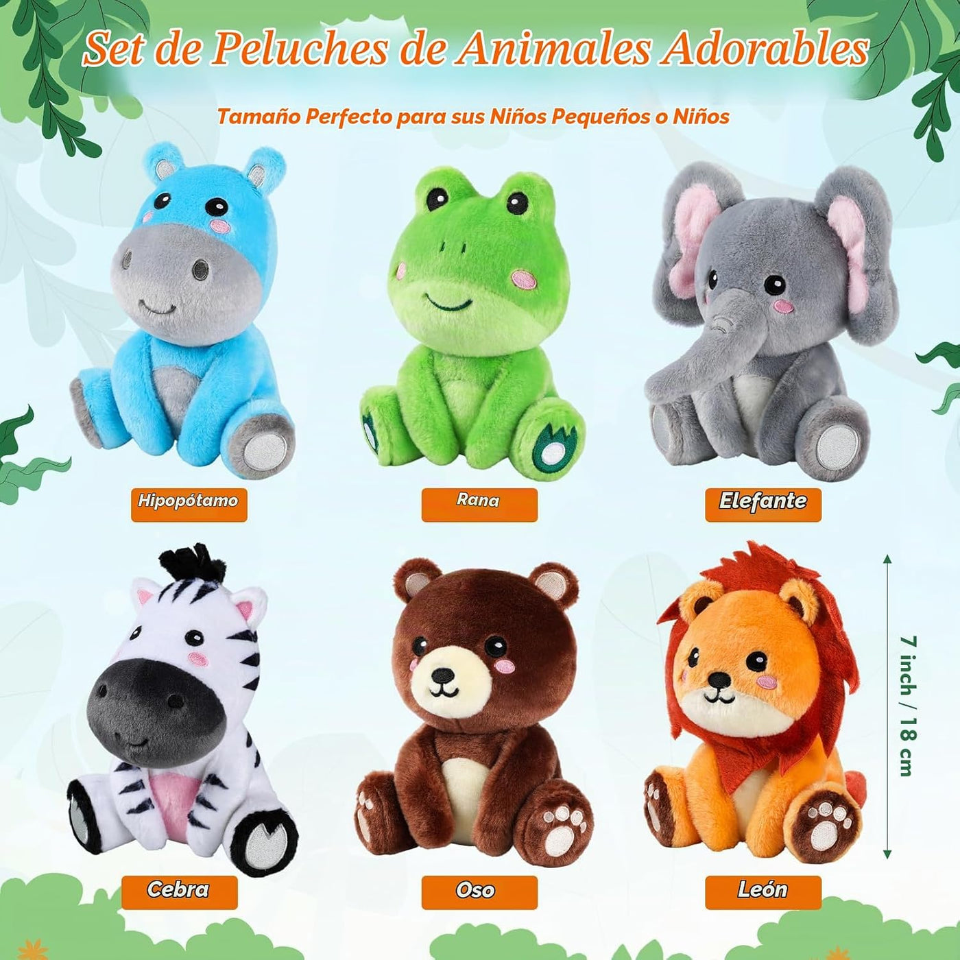 RoundFunny 6 Piezas Juguetes de Animales del Bosque de 7 Pulgadas C...