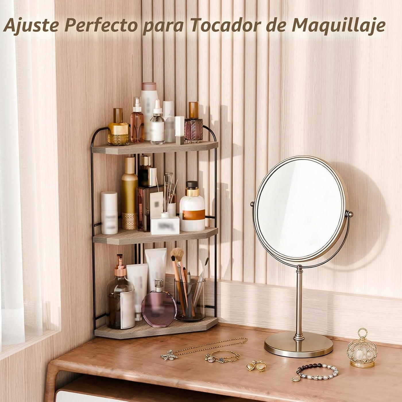 Naeqieo Organizador esquinero de encimera de baño, organizador de e...
