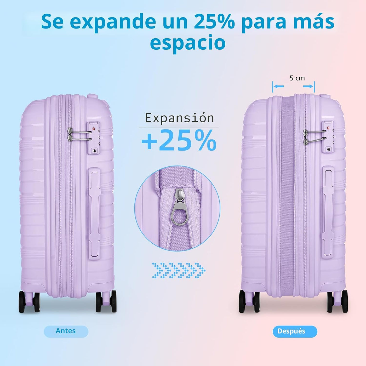 LARVENDER - Juego de maletas de 3 piezas con bolsa de lona y necese...