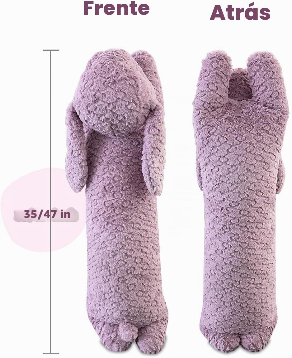 Hofun4U Almohada de felpa de conejo, animal de peluche de conejo, a...