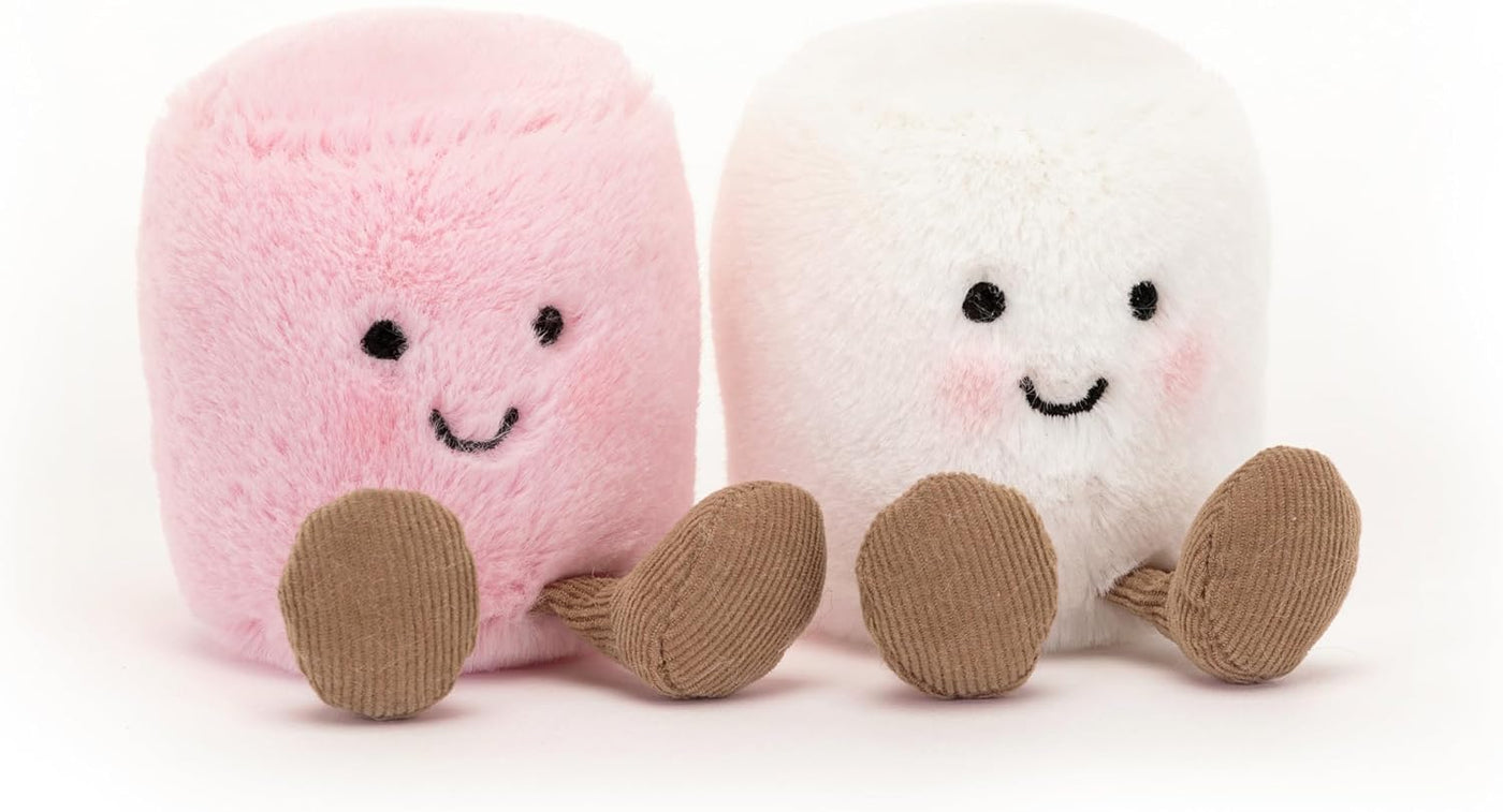Jellycat Amuseables - Juguete de peluche de malvaviscos rosados y b...