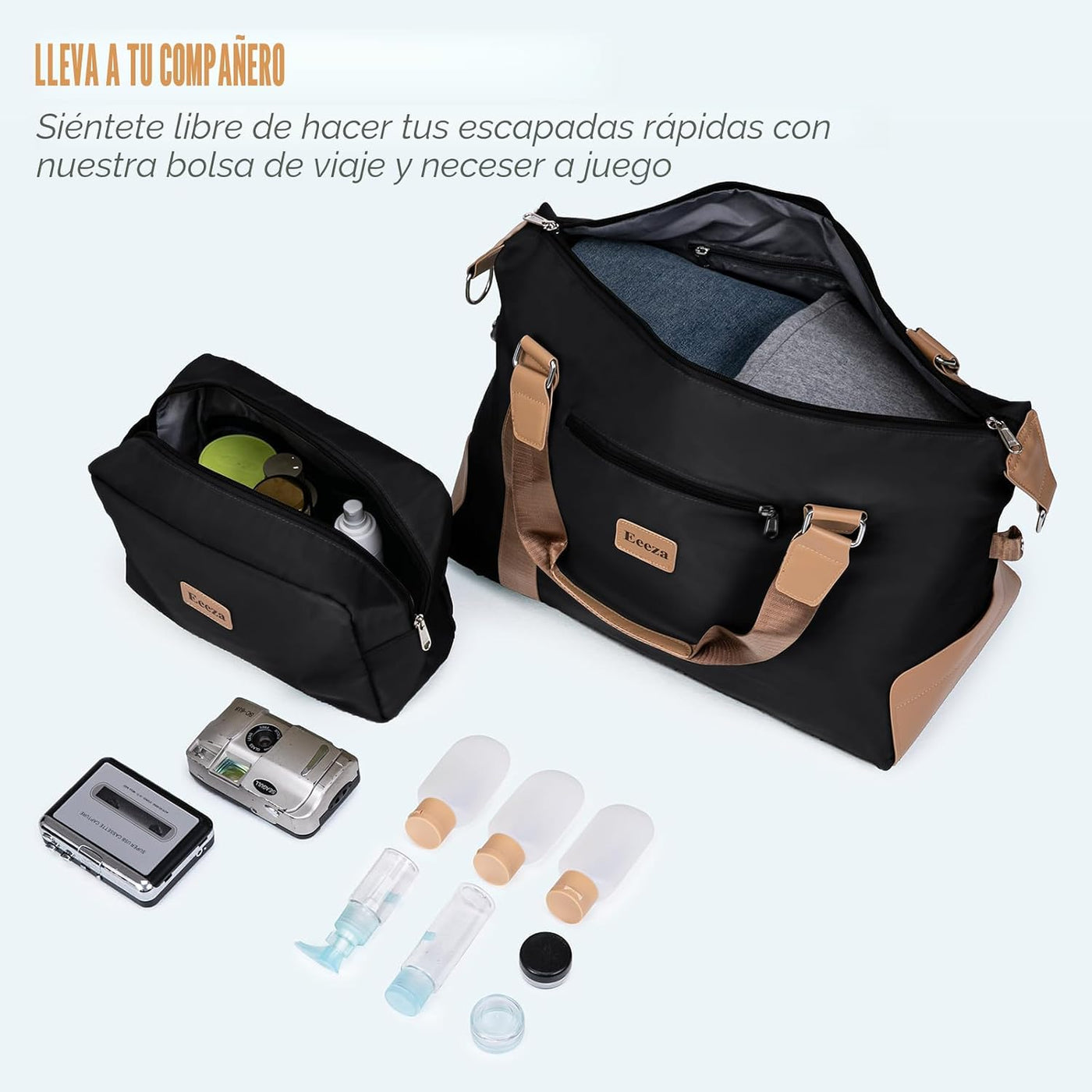 Eeeza Equipaje de mano de 22x14x9 pulgadas aprobado por aerolíneas,...