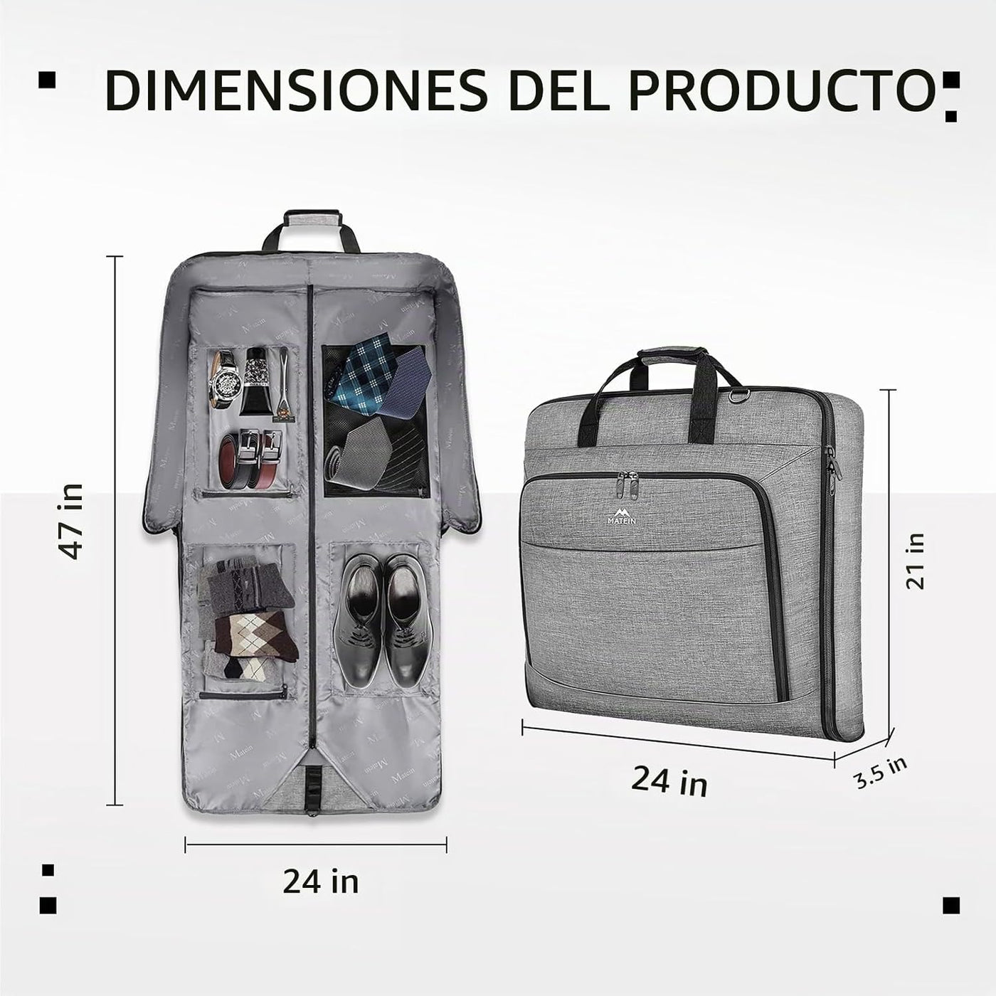 MATEIN Bolsas de ropa de mano para viajes, bolsa colgante resistent...