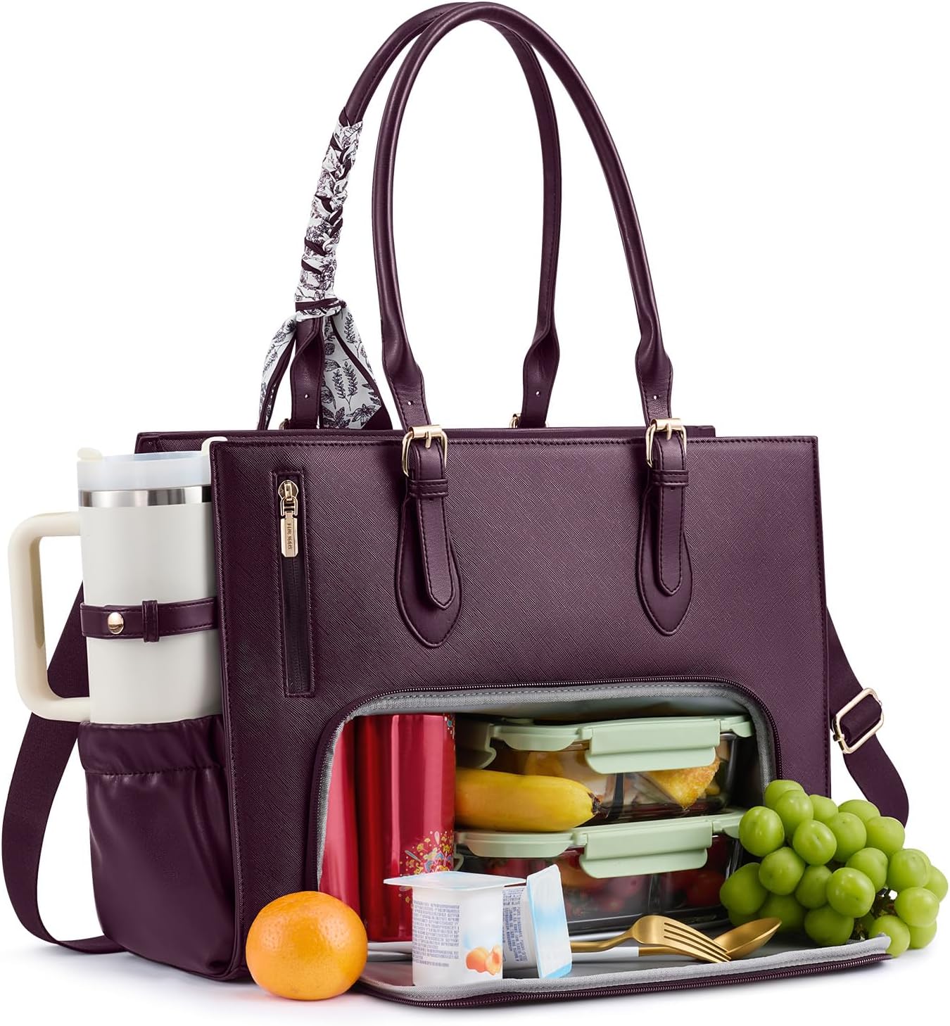 LOVEVOOK Bolsa de almuerzo para mujer, bolsa para laptop de 15.6 pu...