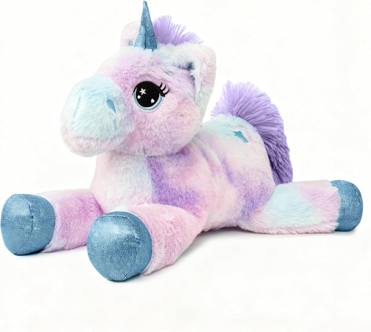 LELELONG Pequeño Animal de Unicornio de Peluche Púrpura Arcoíris de...