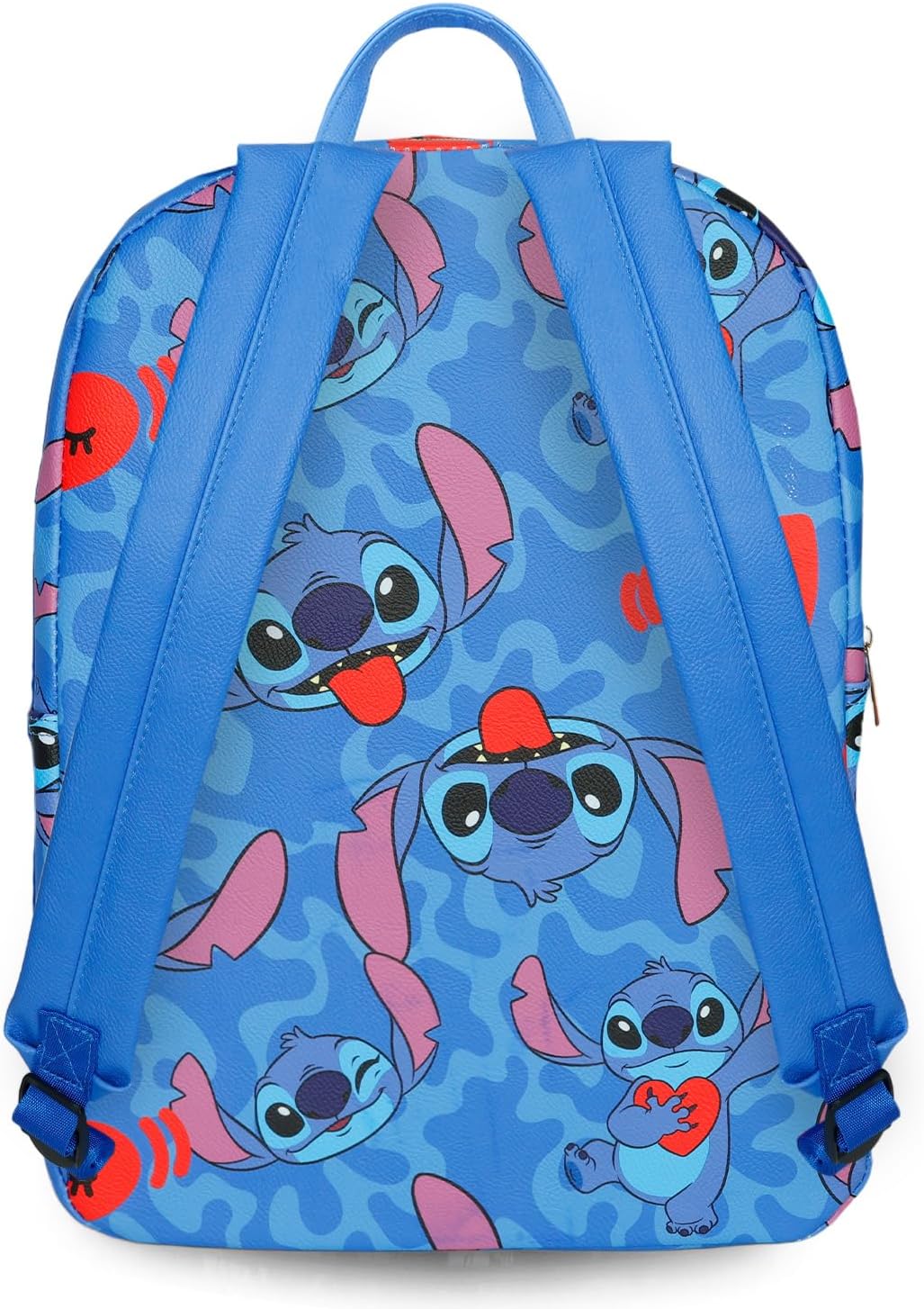 Disney Stitch - Mochila de piel sintética para mujer, paquete con b...