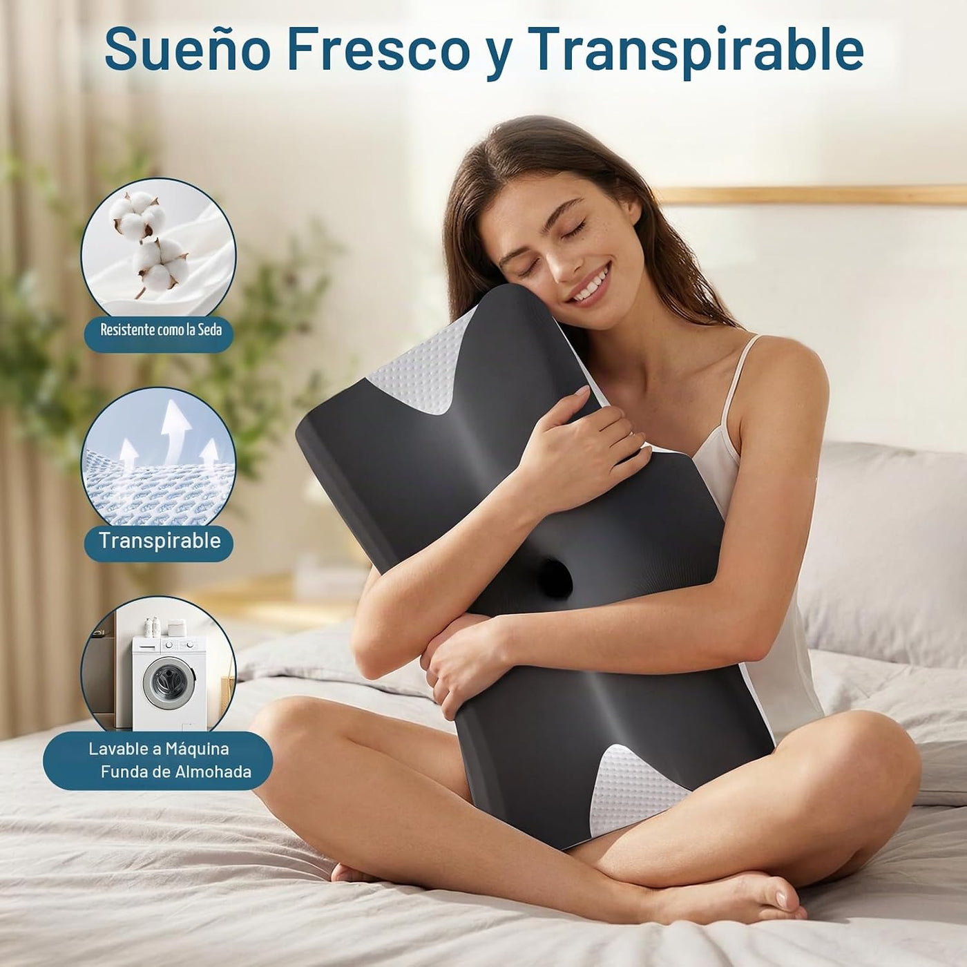 Almohada cervical eficaz para aliviar el dolor para dormir, almohad...