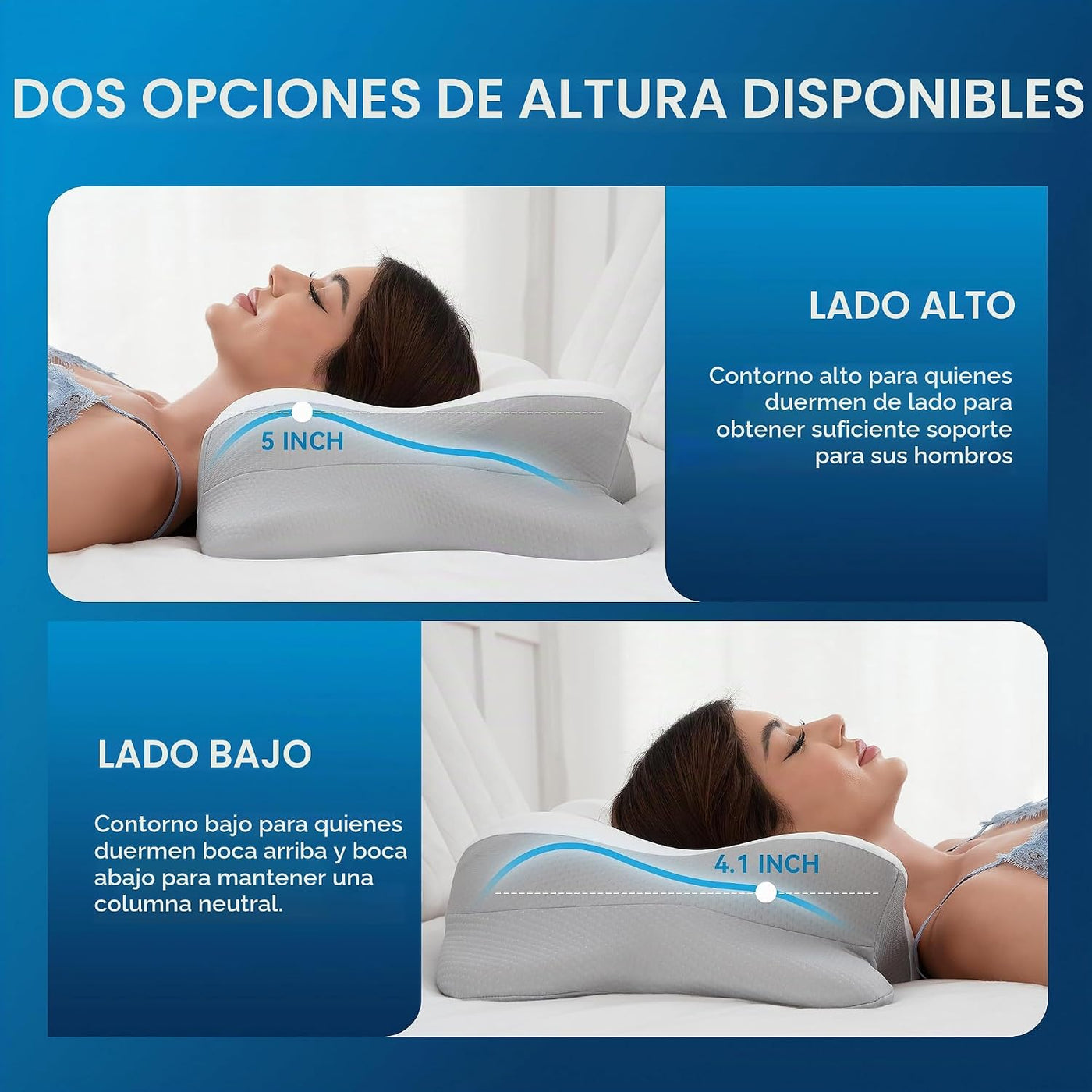 MOLBOX Almohada cervical para el dolor de cuello, espuma viscoelást...