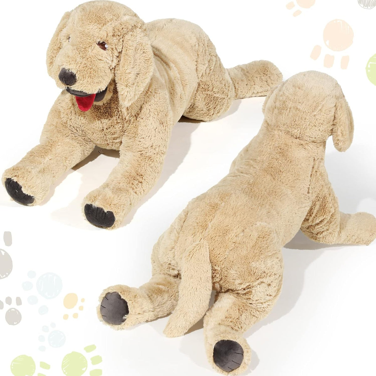Geosar Almohada de felpa suave de 27.5 pulgadas Golden Retriever |...