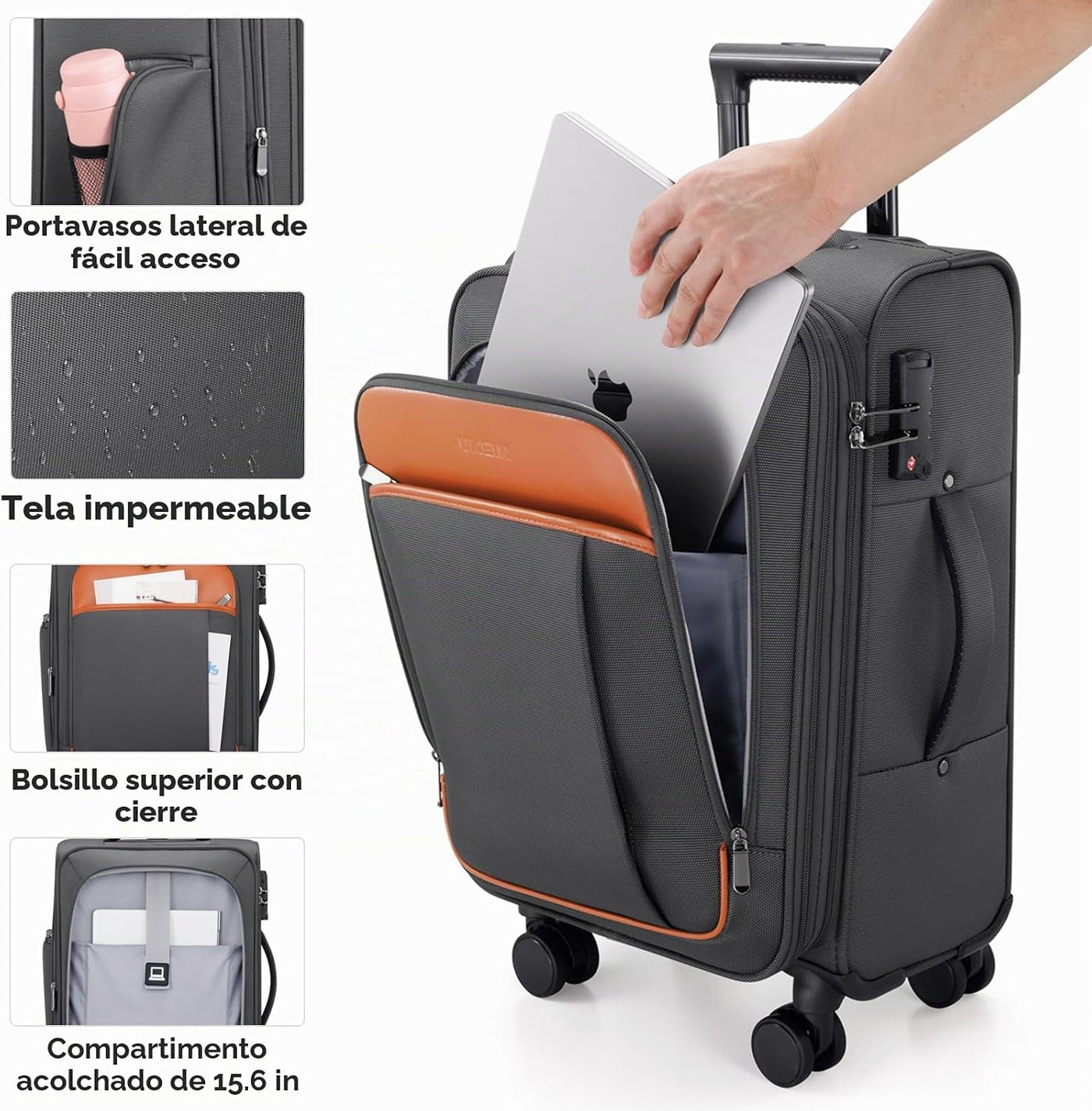 Softside - Maleta de mano expandible con apertura superior de 20 pu...