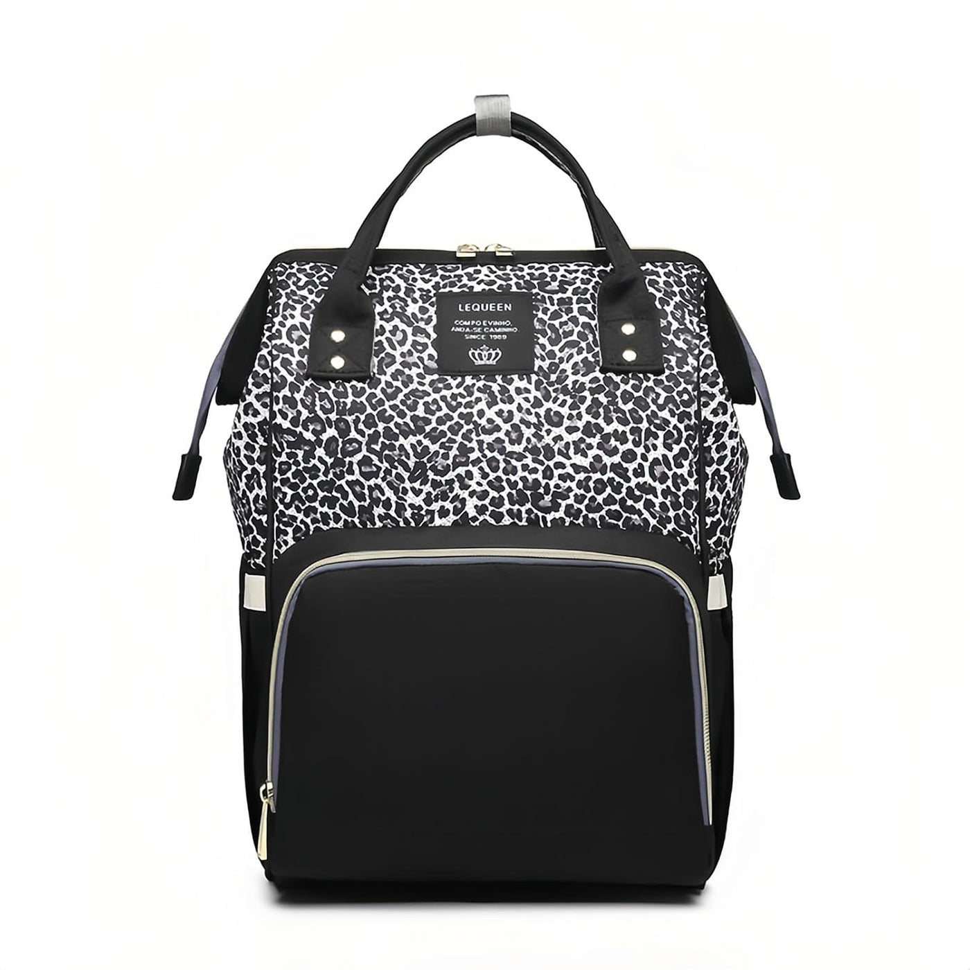 Armbq Bolsa de pañales con estampado de leopardo, mochila multifunc...