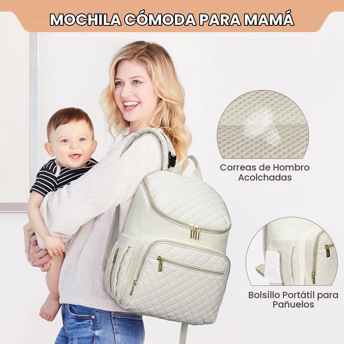 LOVEVOOK Mochila para Pañales de Gran Capacidad con Cambiador Portá...